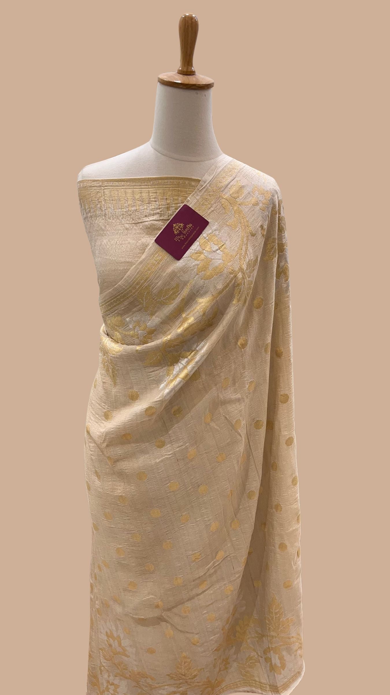 Tussar Georgette Handloom Banarasi Saree - Jaal with Meenakari