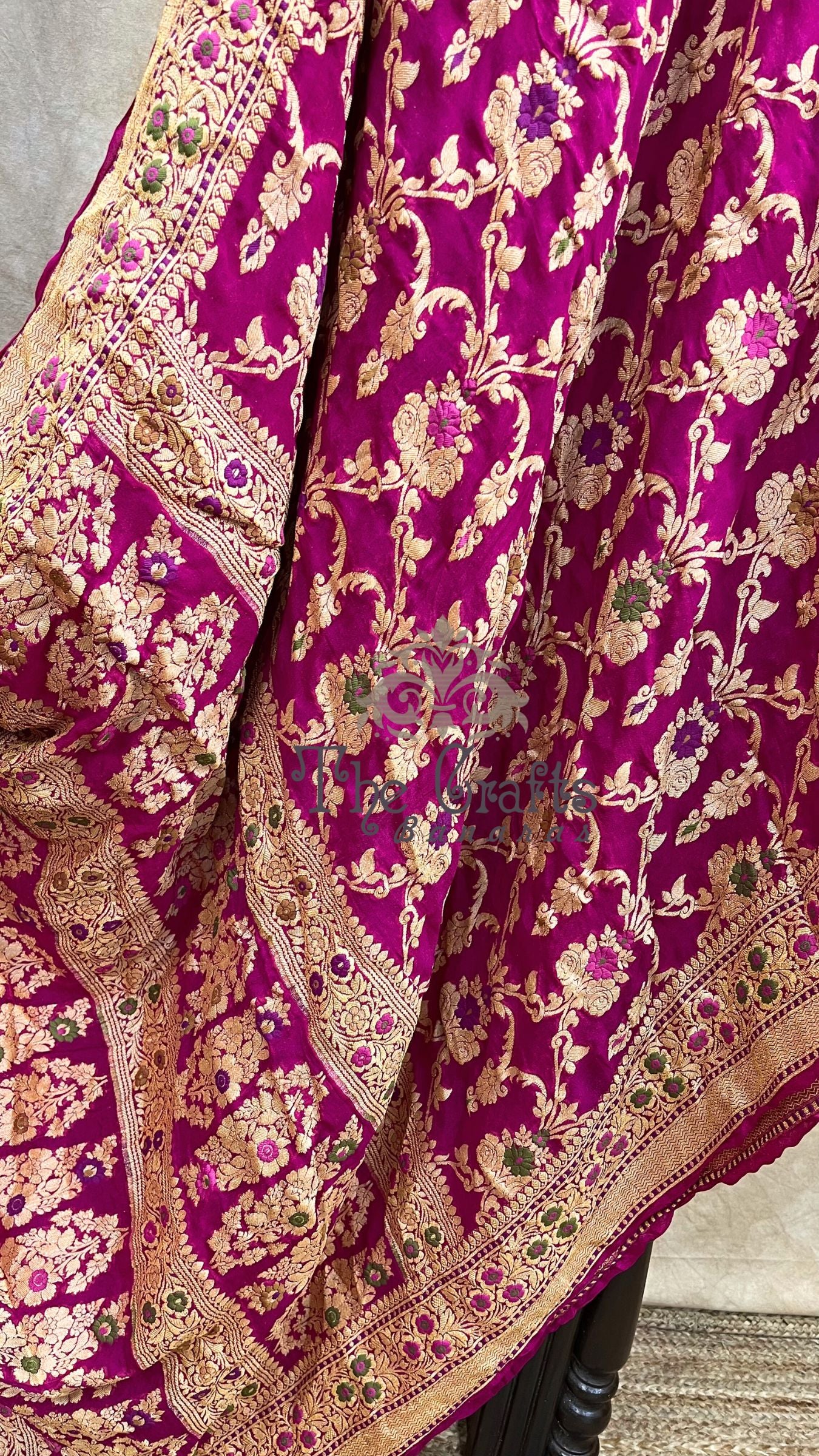 Pure Khaddi Chiffon Banarasi Saree - Meenakari