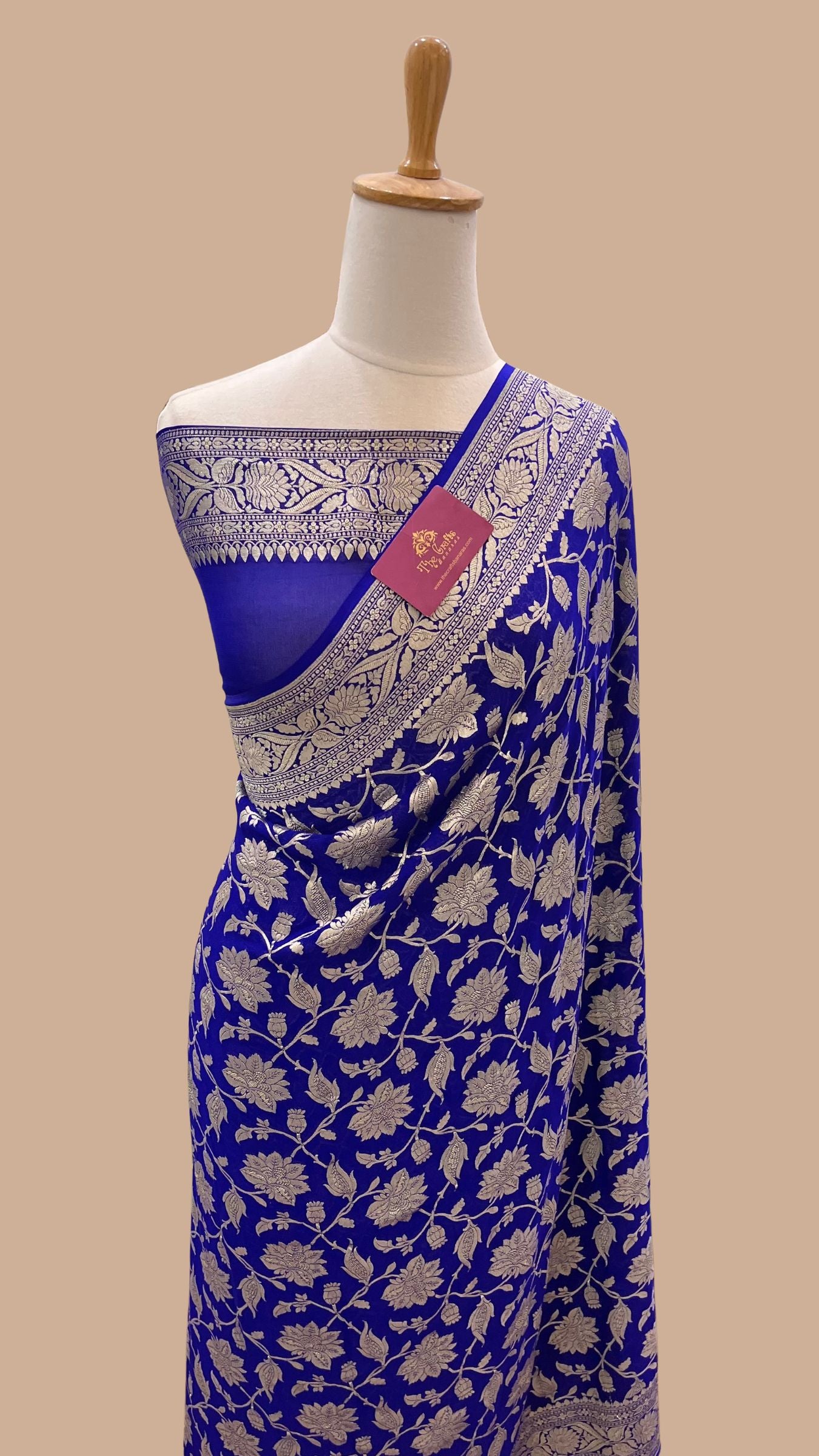 Khaddi Georgette Banarasi Saree - Water Zari