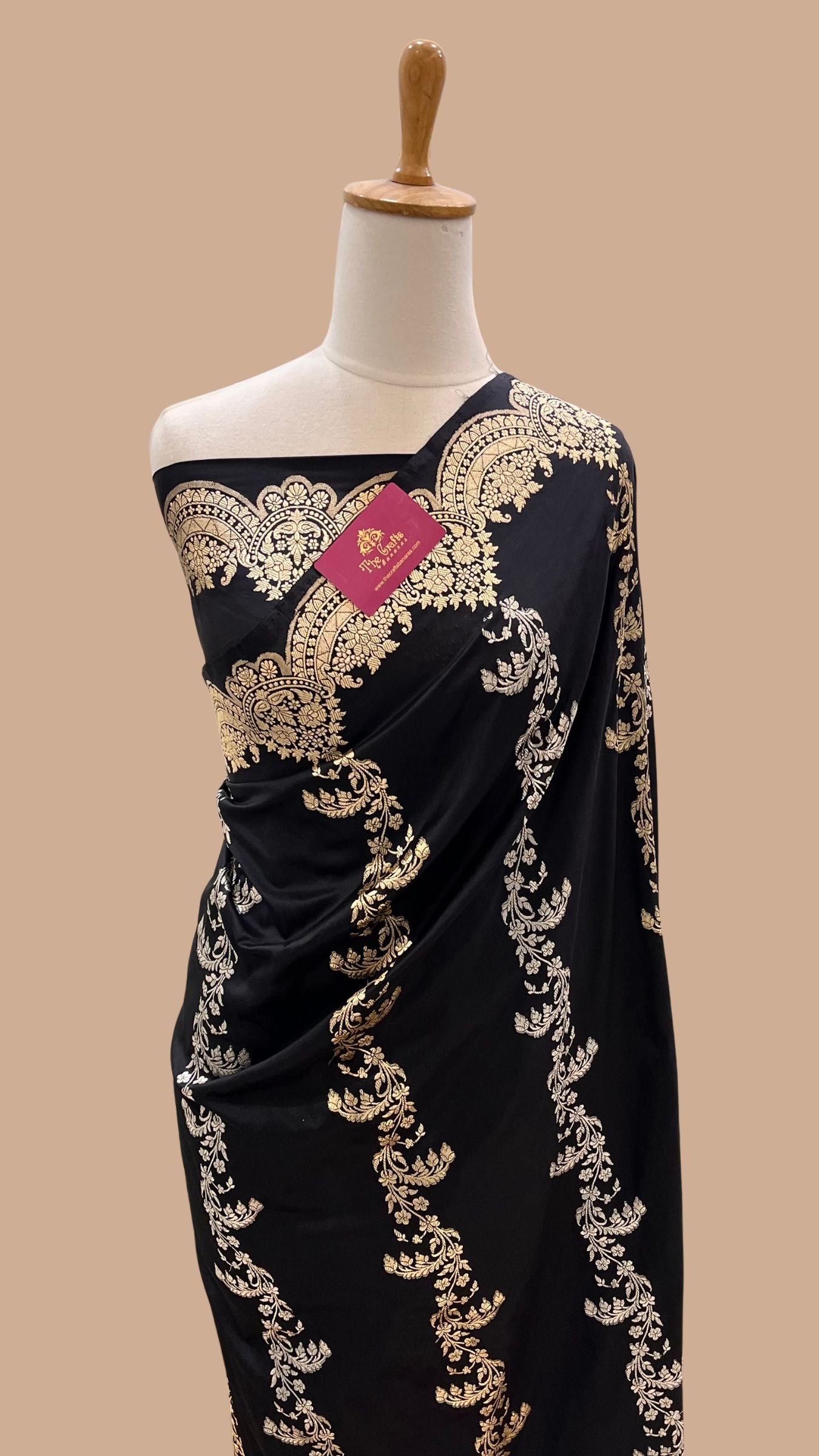 Pure Katan Silk Handloom Banarasi Saree - Sona roopa with kadhua work