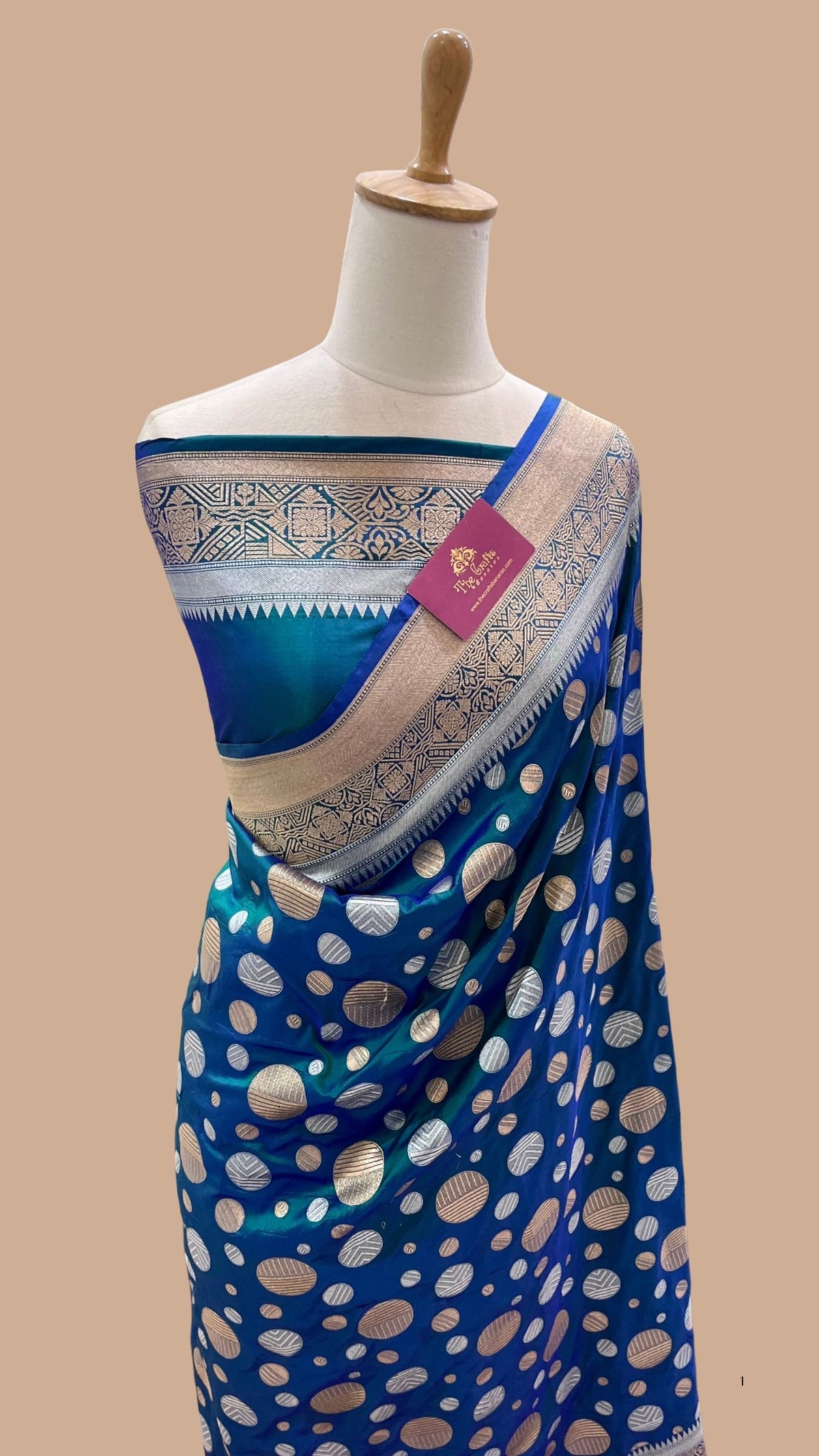 Pure Katan Silk Handloom Banarasi Saree - All over Sona Rupa Jaal Work
