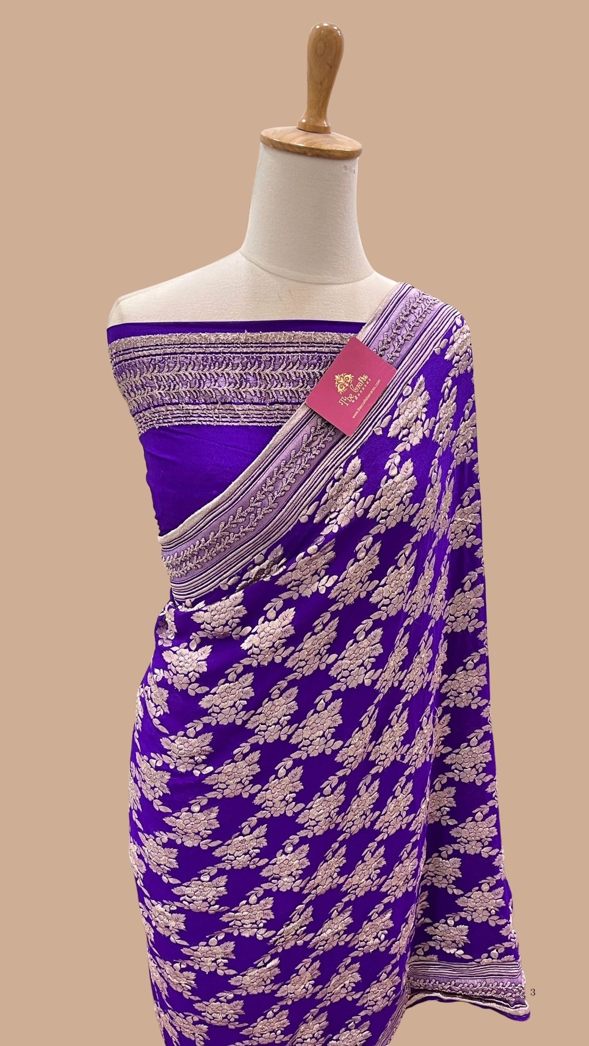 Khaddi Georgette Handloom Banarasi Saree
