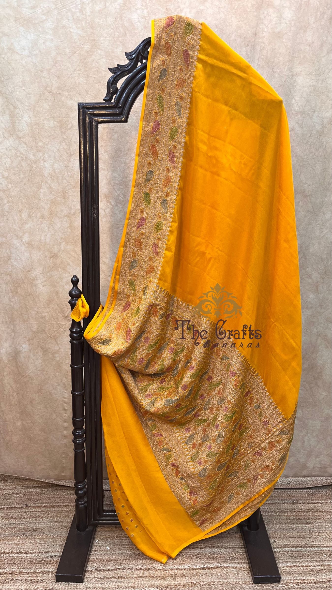 Khaddi Georgette Banarasi Saree - Antique Zari