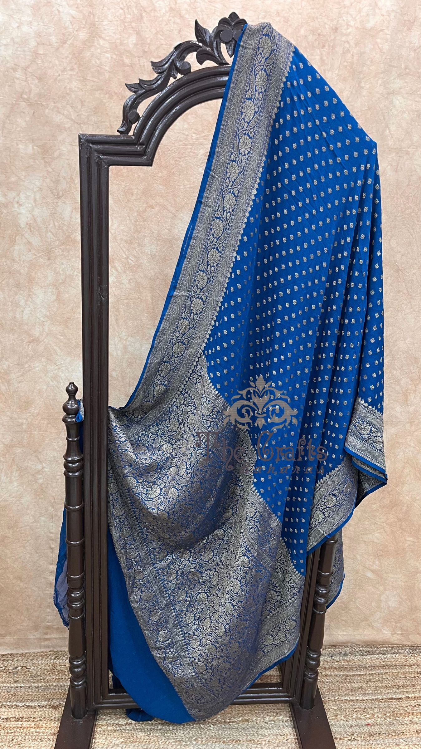 Khaddi Georgette Banarasi Saree - Antique Zari