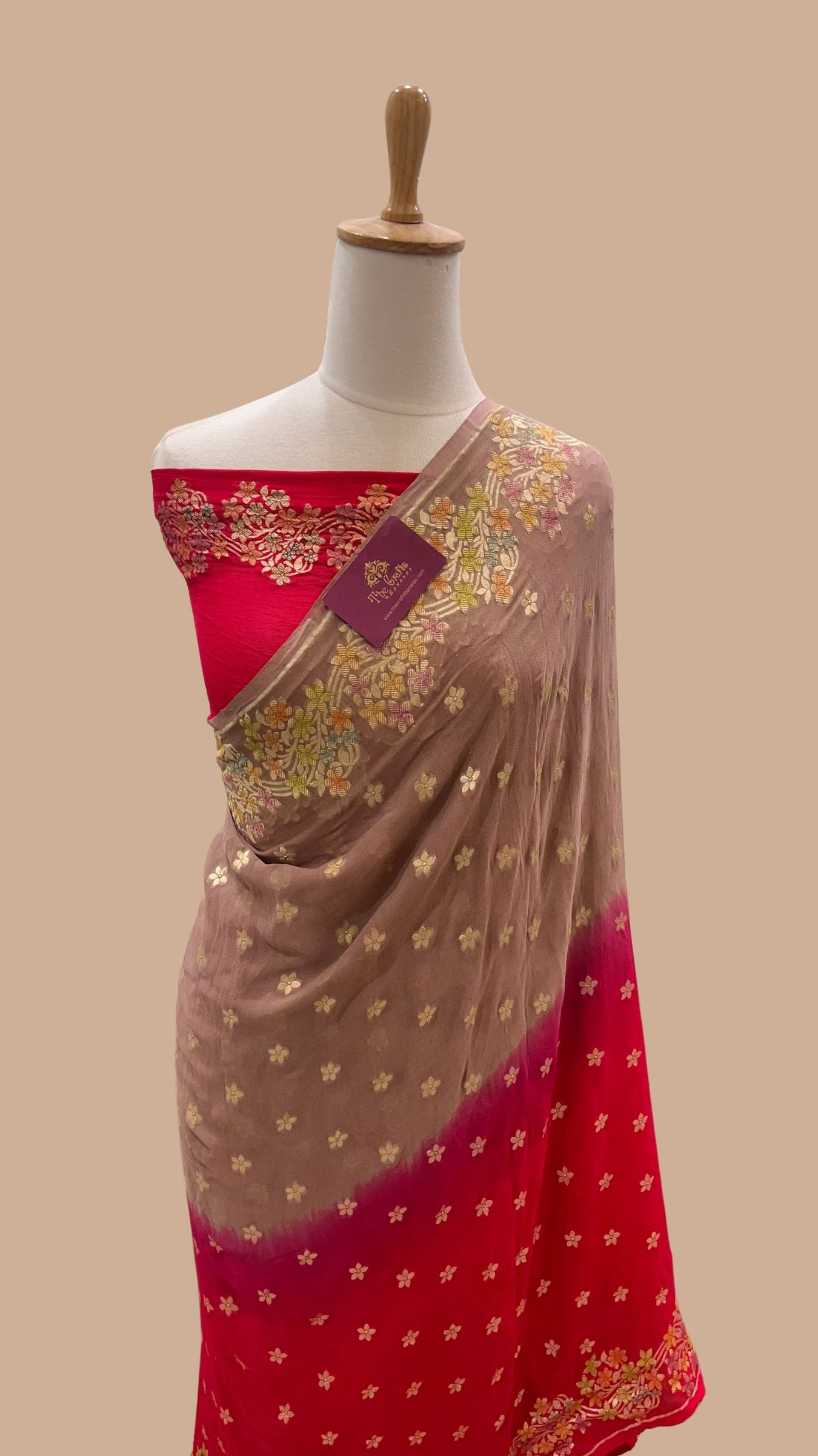 Khaddi Georgette Handloom Banarasi Saree