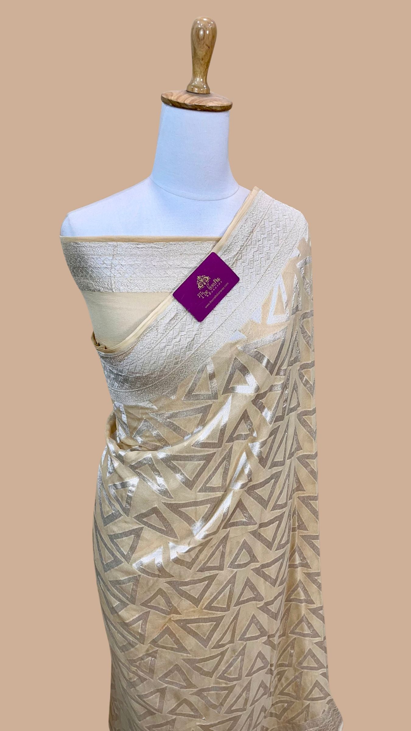 Pure Georgette Banarasi Saree - Silver Zari