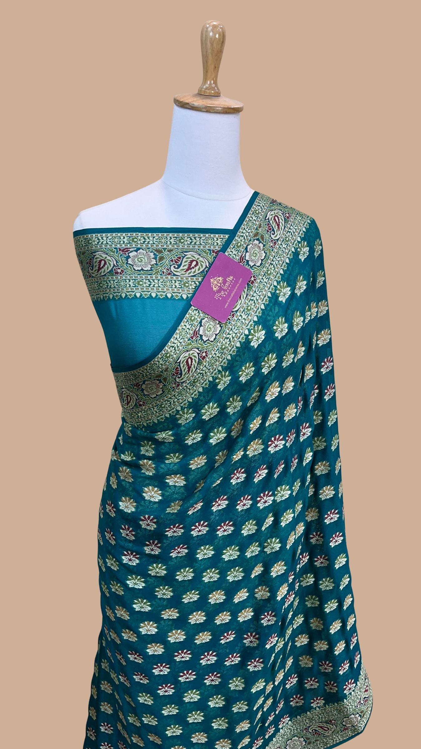 Pure Khaddi Chiffon Banarasi Saree
