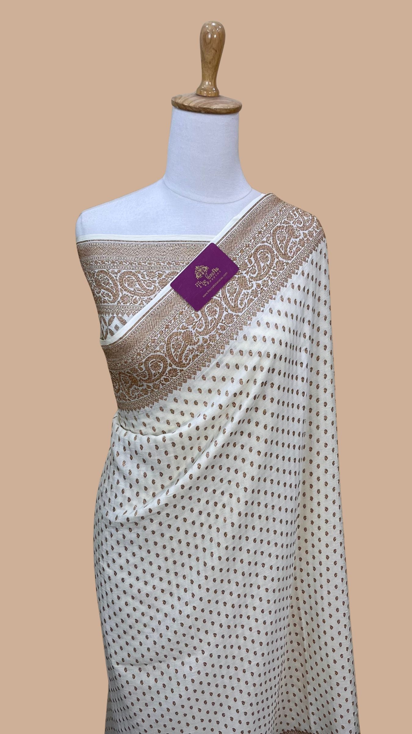 Pure Crepe Georgette Banarasi Saree - Antique Zari