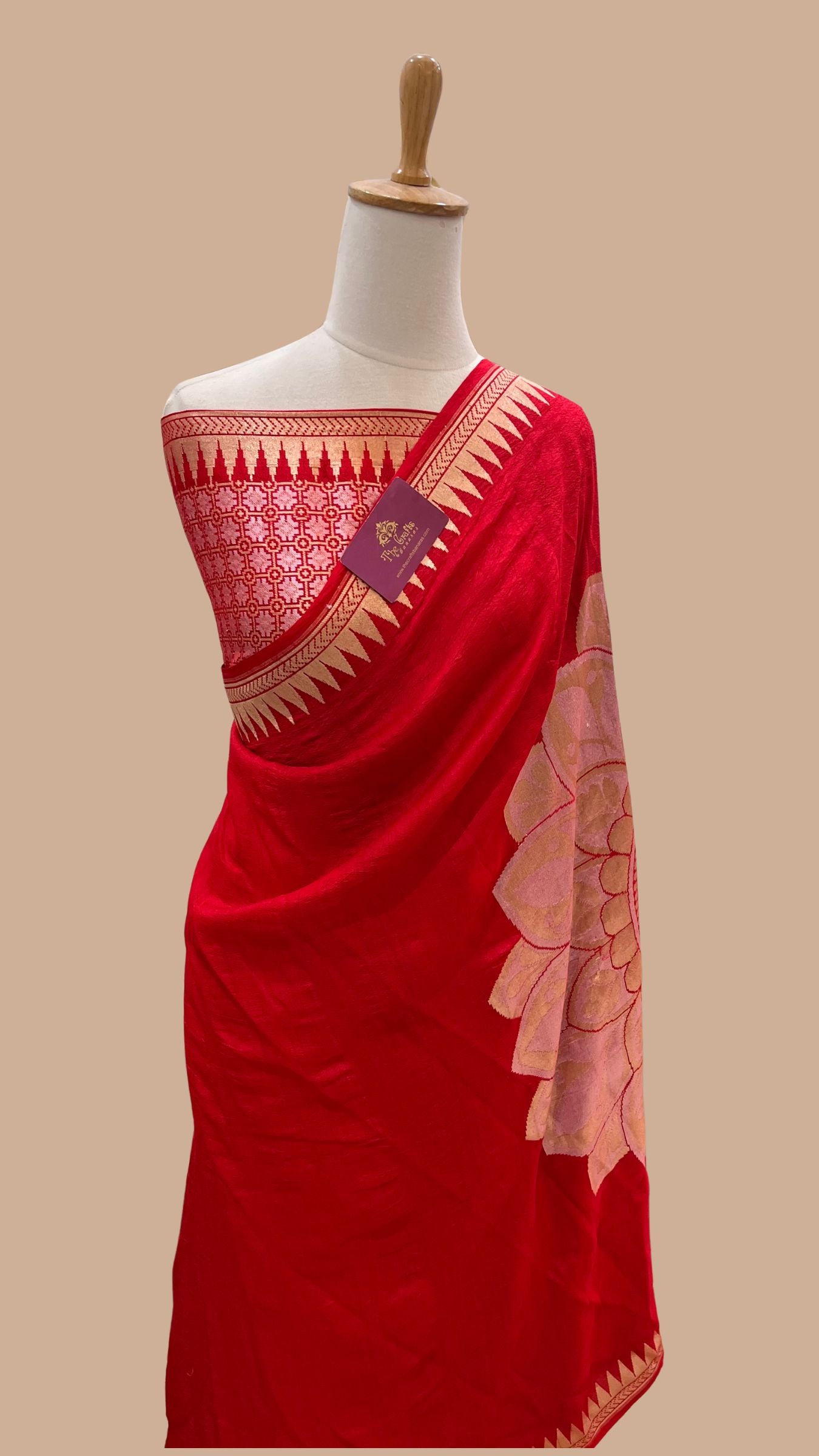 Tussar Georgette Handloom Banarasi Saree - All over Sona Rupa Motifs
