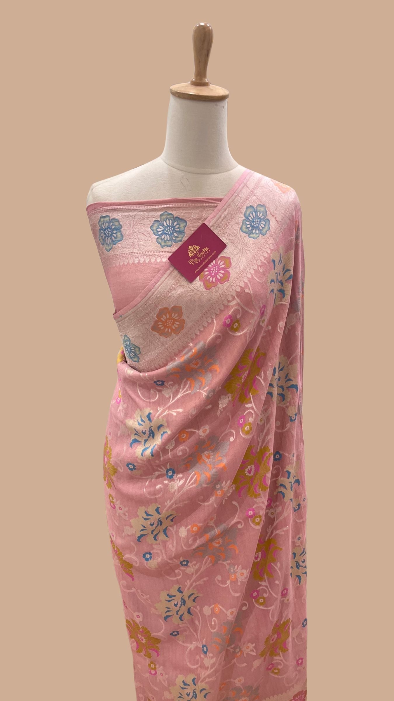 Tussar Georgette Handloom Banarasi Saree - Meenakari