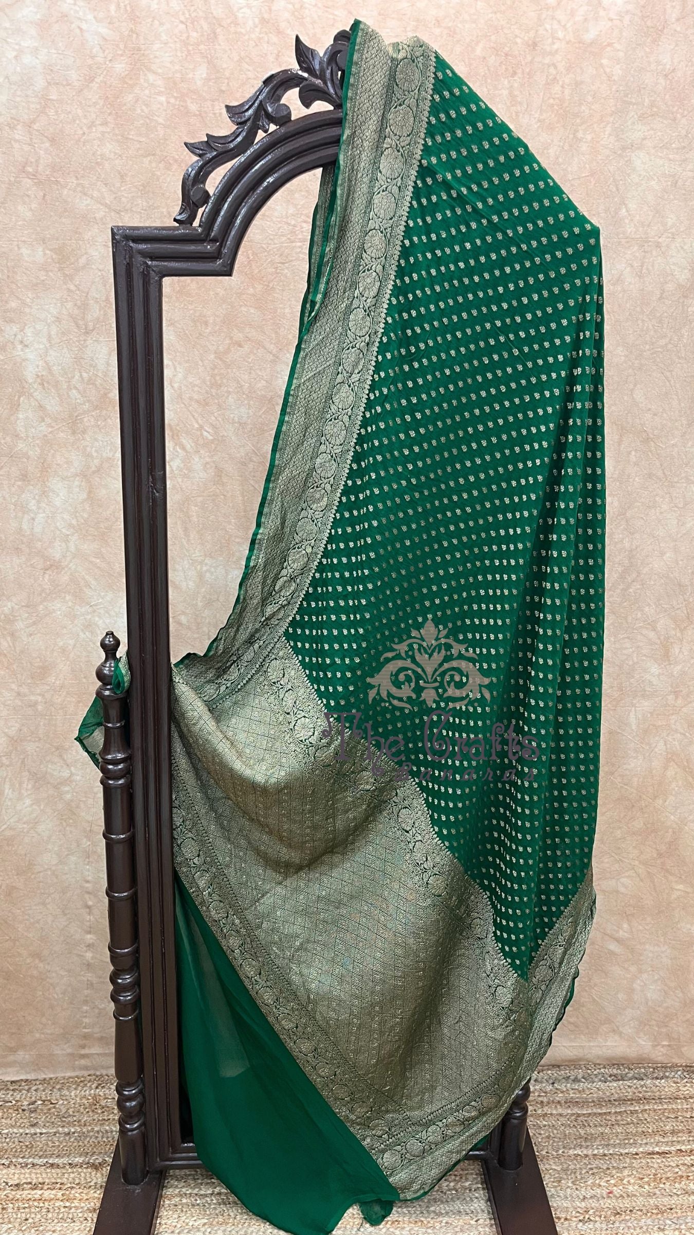 Khaddi Georgette Banarasi Saree - Antique Zari