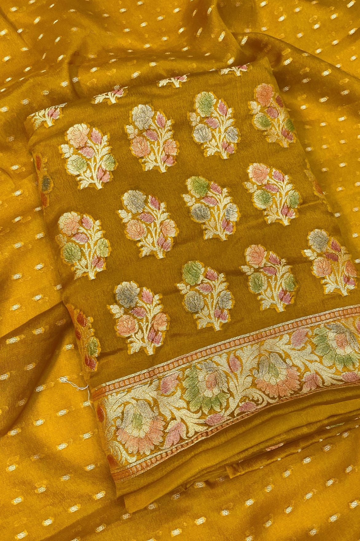 Khaddi Georgette Banarasi Dress Material