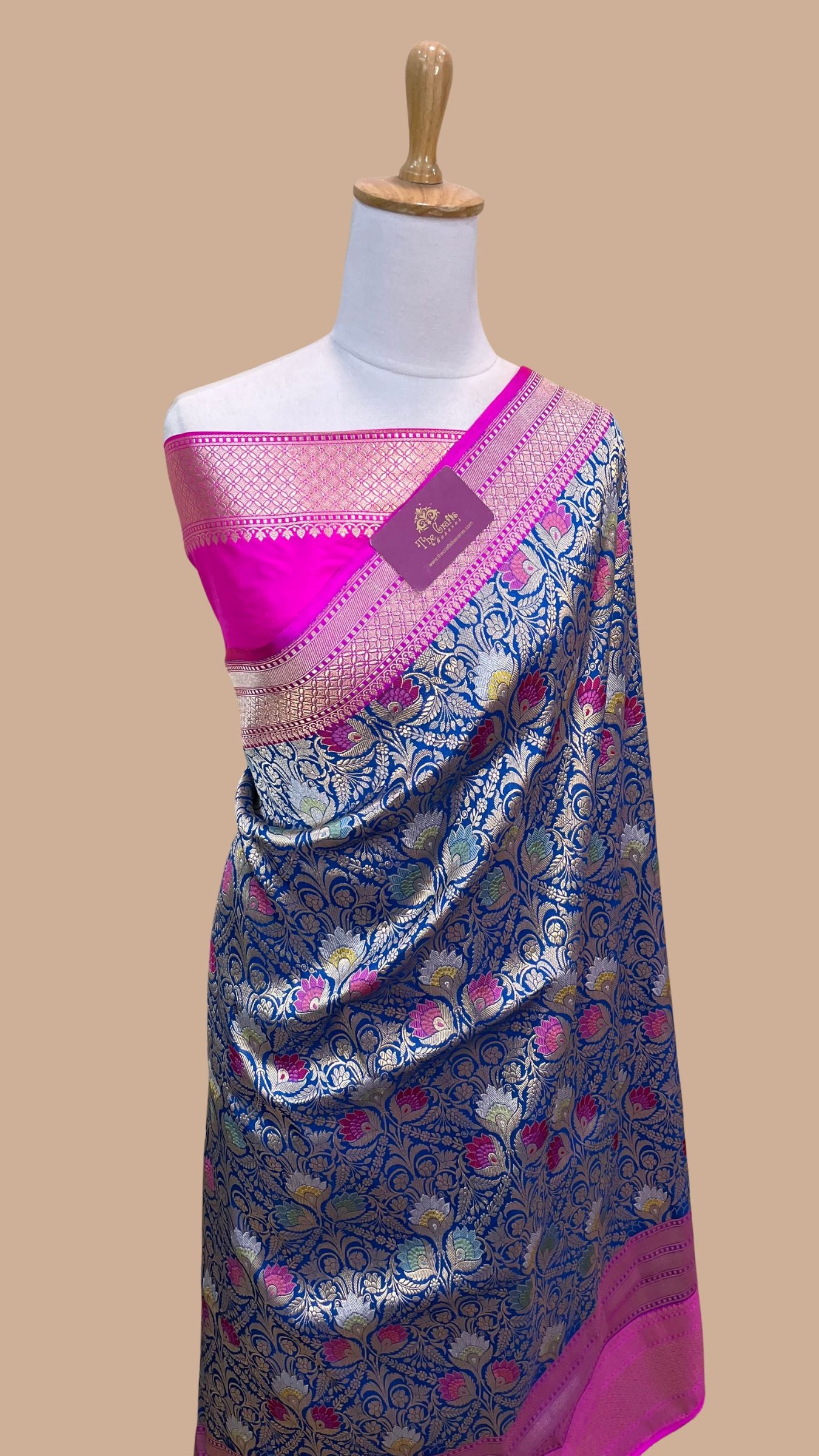 Pure Katan Silk Handloom Banarasi Saree - Kadhua Brocade Tilfi Meena with Satan Border