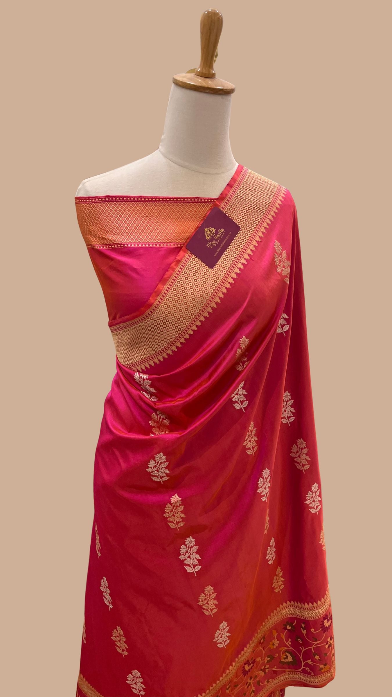 Pure Katan Silk Handloom Banarasi Saree - With kadhua Sona Roopa  Motifs