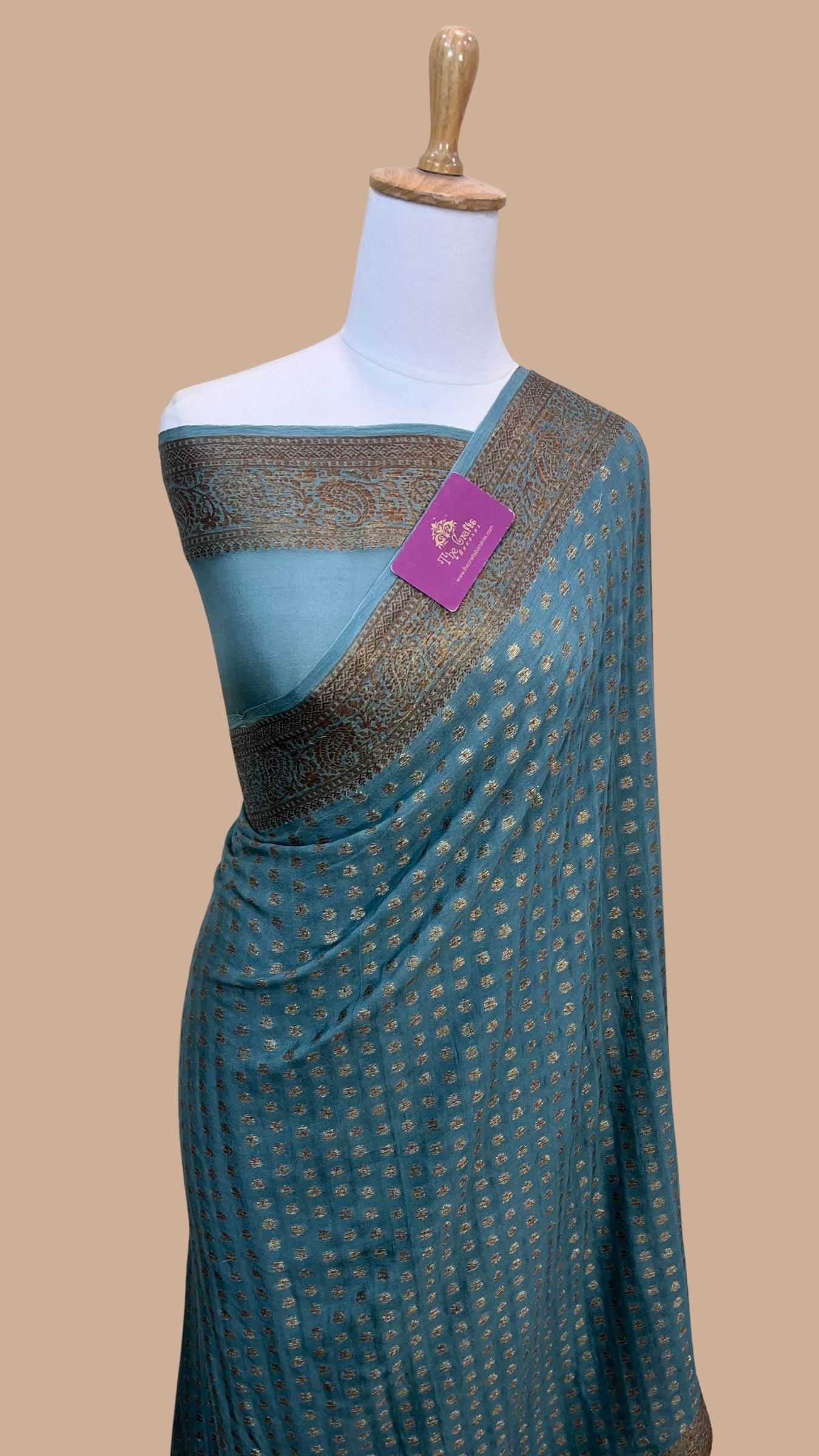 Pure Khaddi Chiffon Banarasi Saree