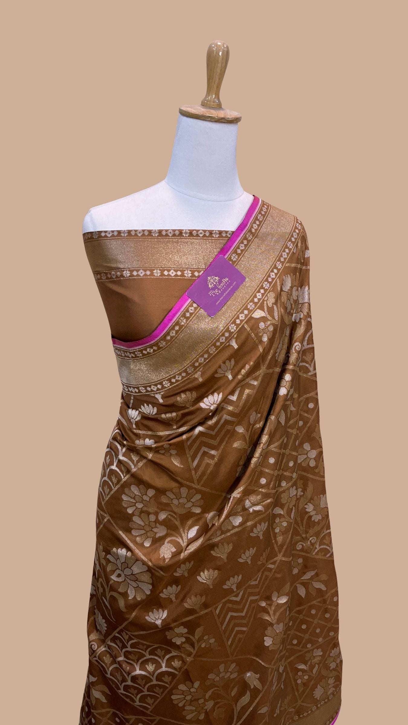 Pure Ektara Cotton Jamdani Banarasi Saree - Alfi