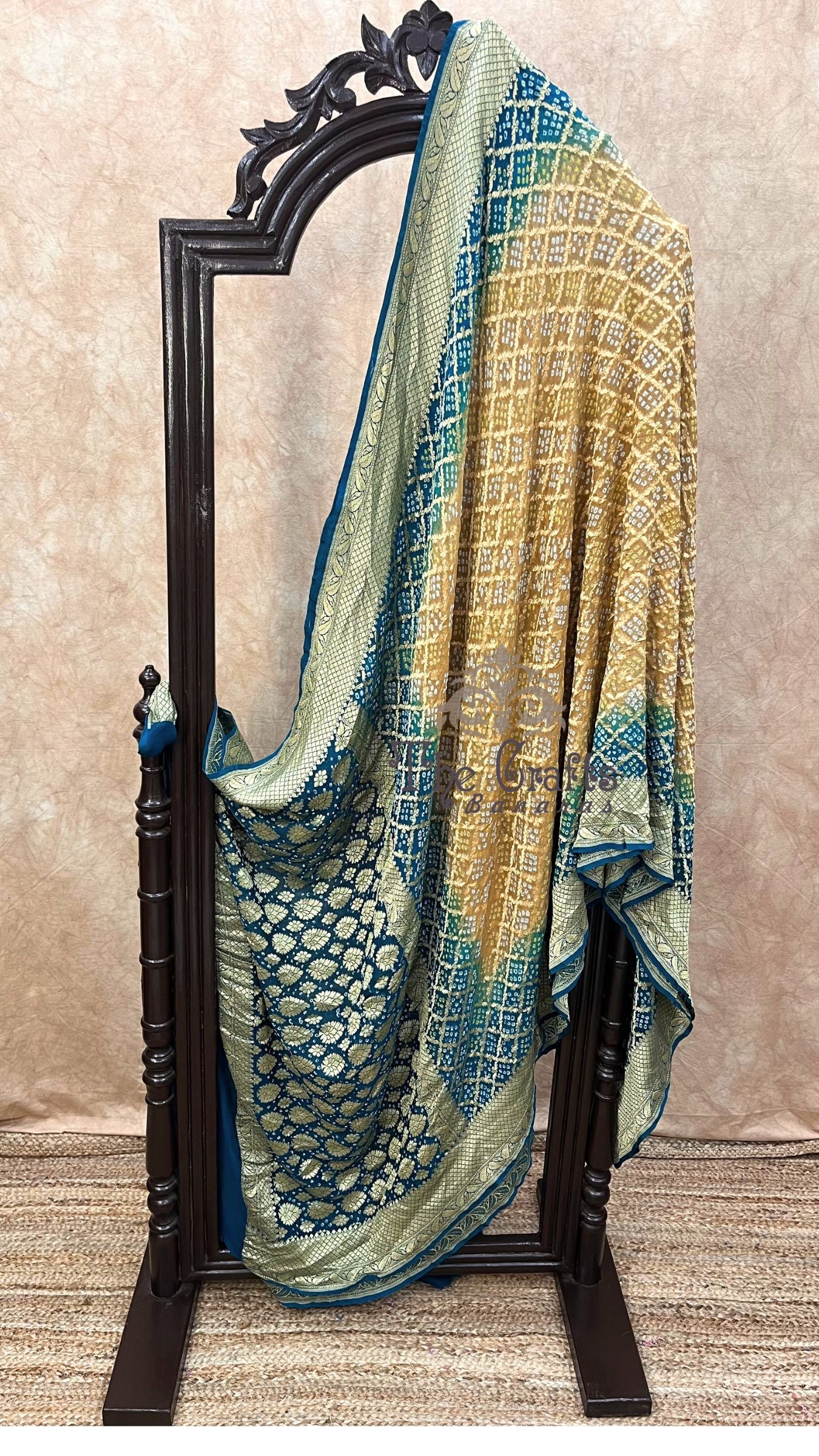 Pure Georgette Banarasi Handloom Bandhej Saree