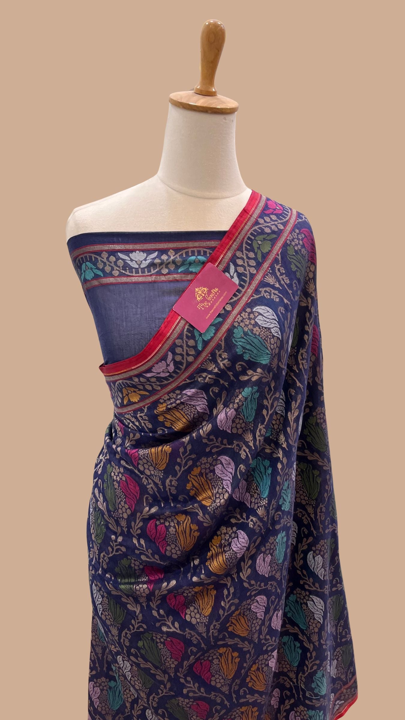 Pure Ektara Cotton Jamdani Banarasi Saree - Tilfi