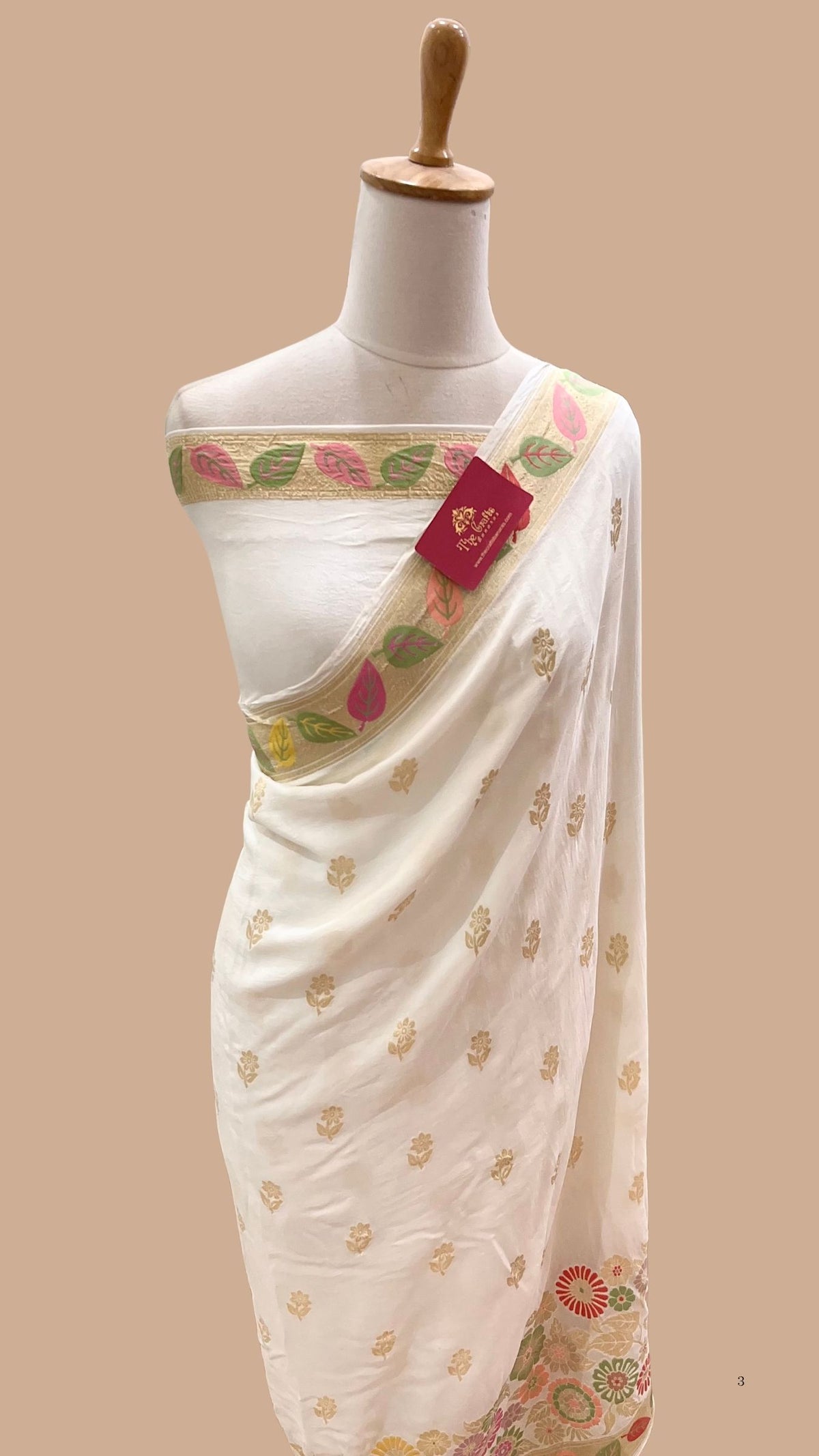 Pure Crepe Silk Handloom Banarasi Saree- Tilfi