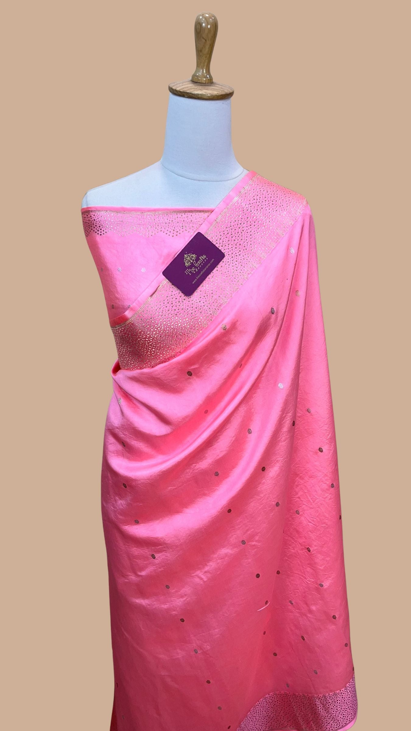 Pure Mango Silk Handloom Banarasi Saree - With Sona Roopa Motifs