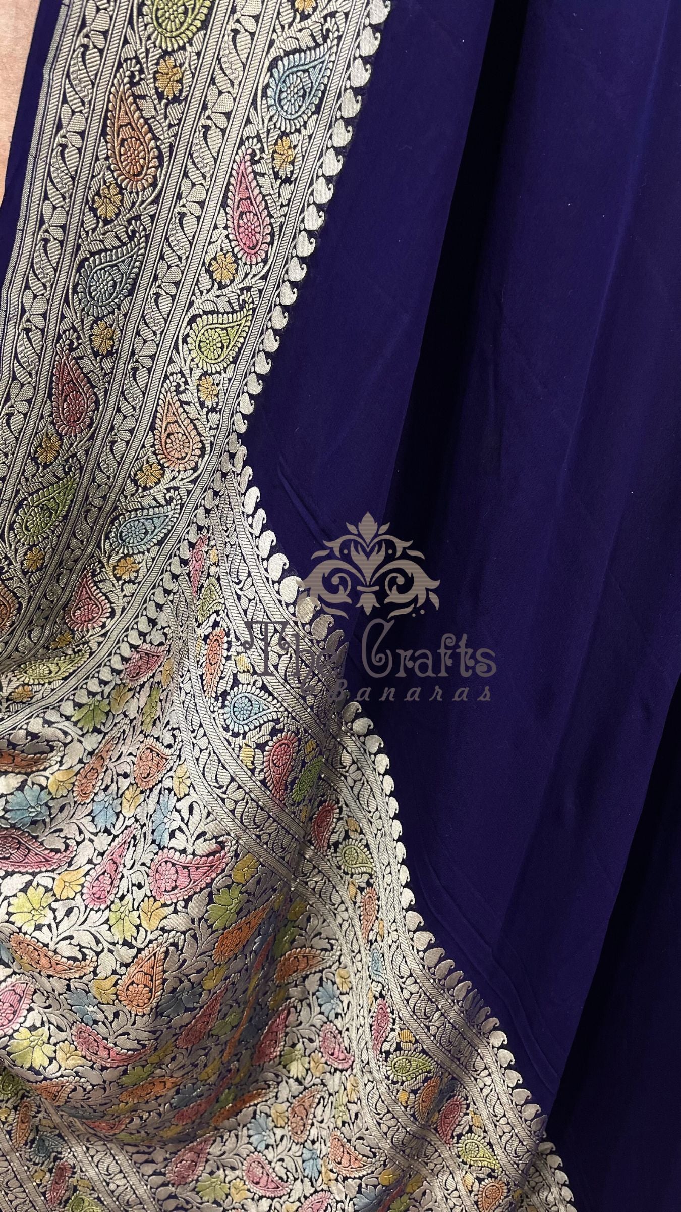 Khaddi Georgette Handloom Banarasi Saree