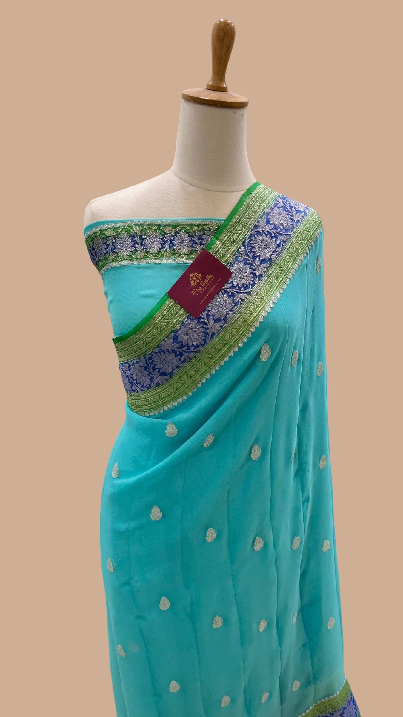 Pure Georgette Handloom Banarasi Saree