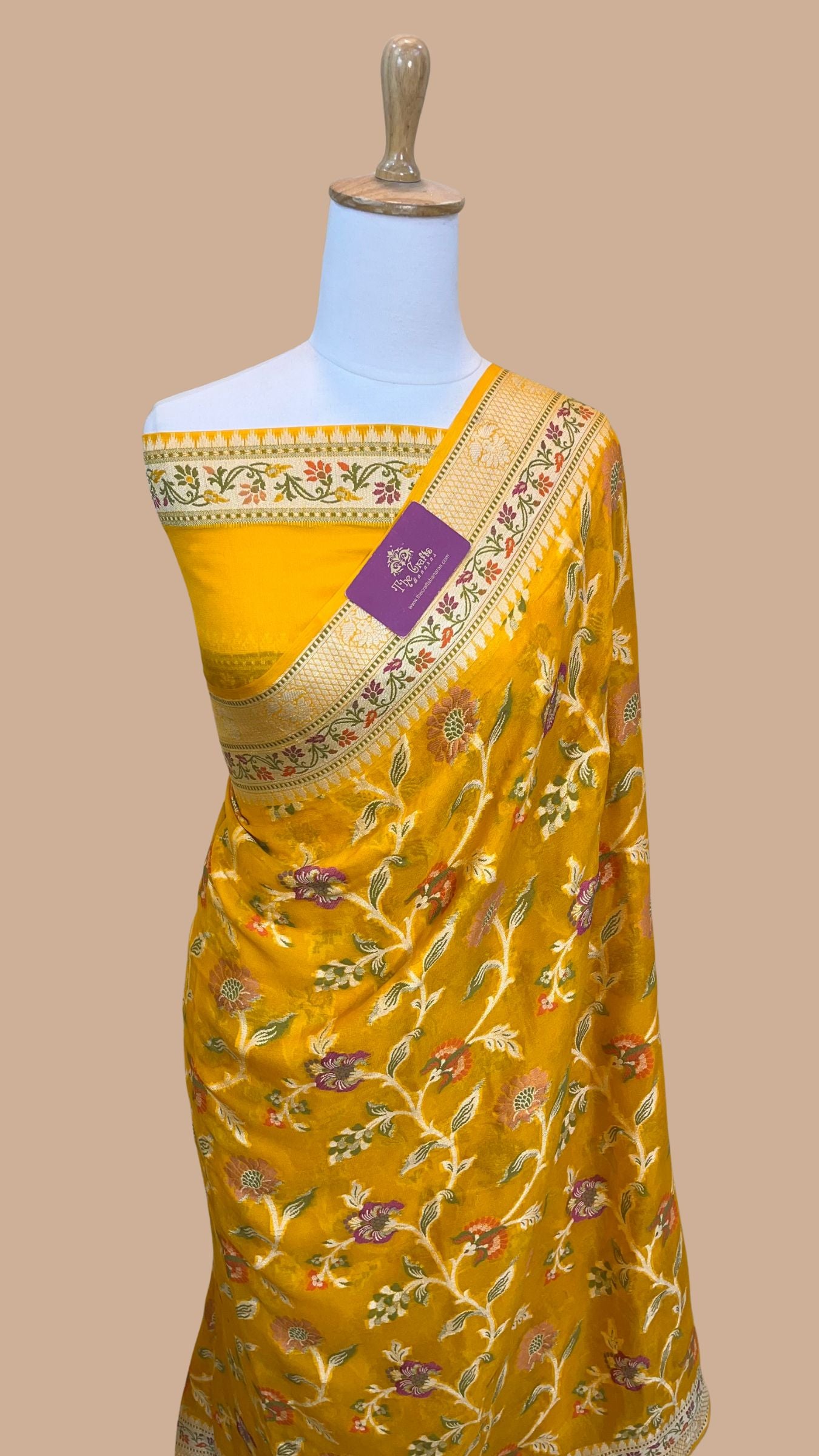 Pure Khaddi Chiffon Banarasi Saree