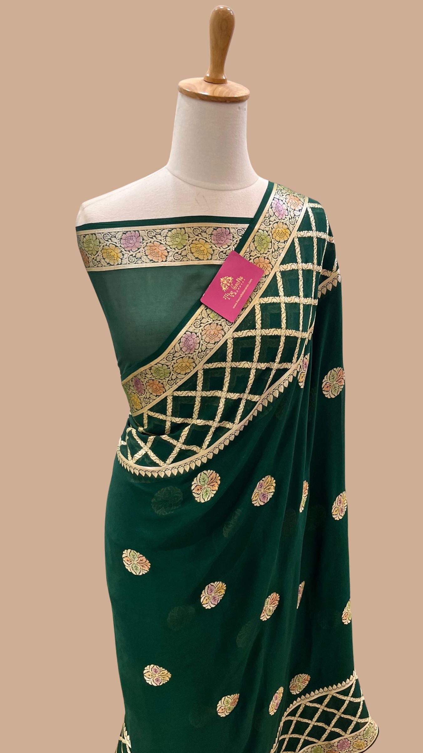 Pure Khaddi Chiffon Banarasi Saree