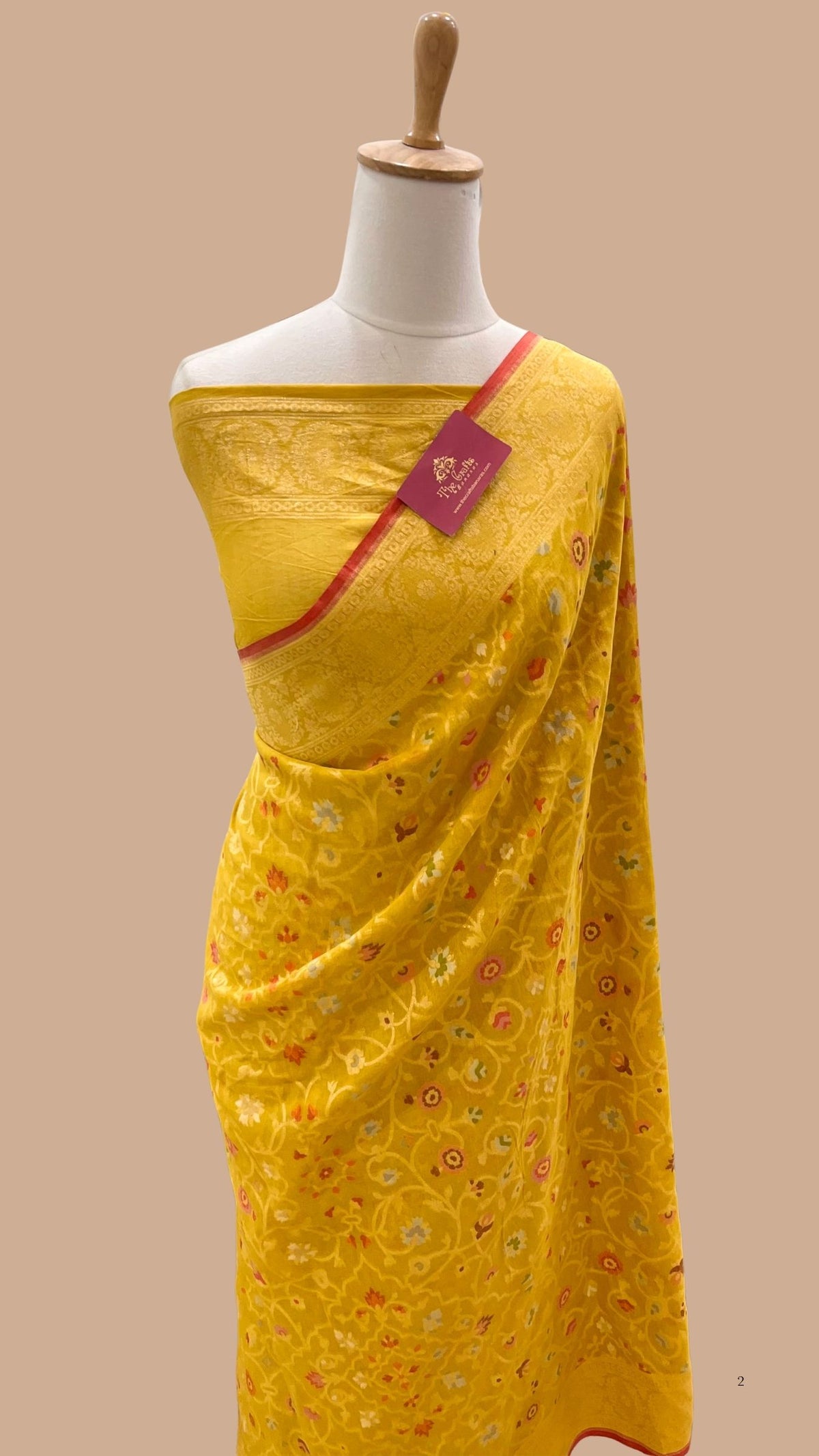 Pure Ektara Cotton Jamdani Banarasi Saree - Tilfi