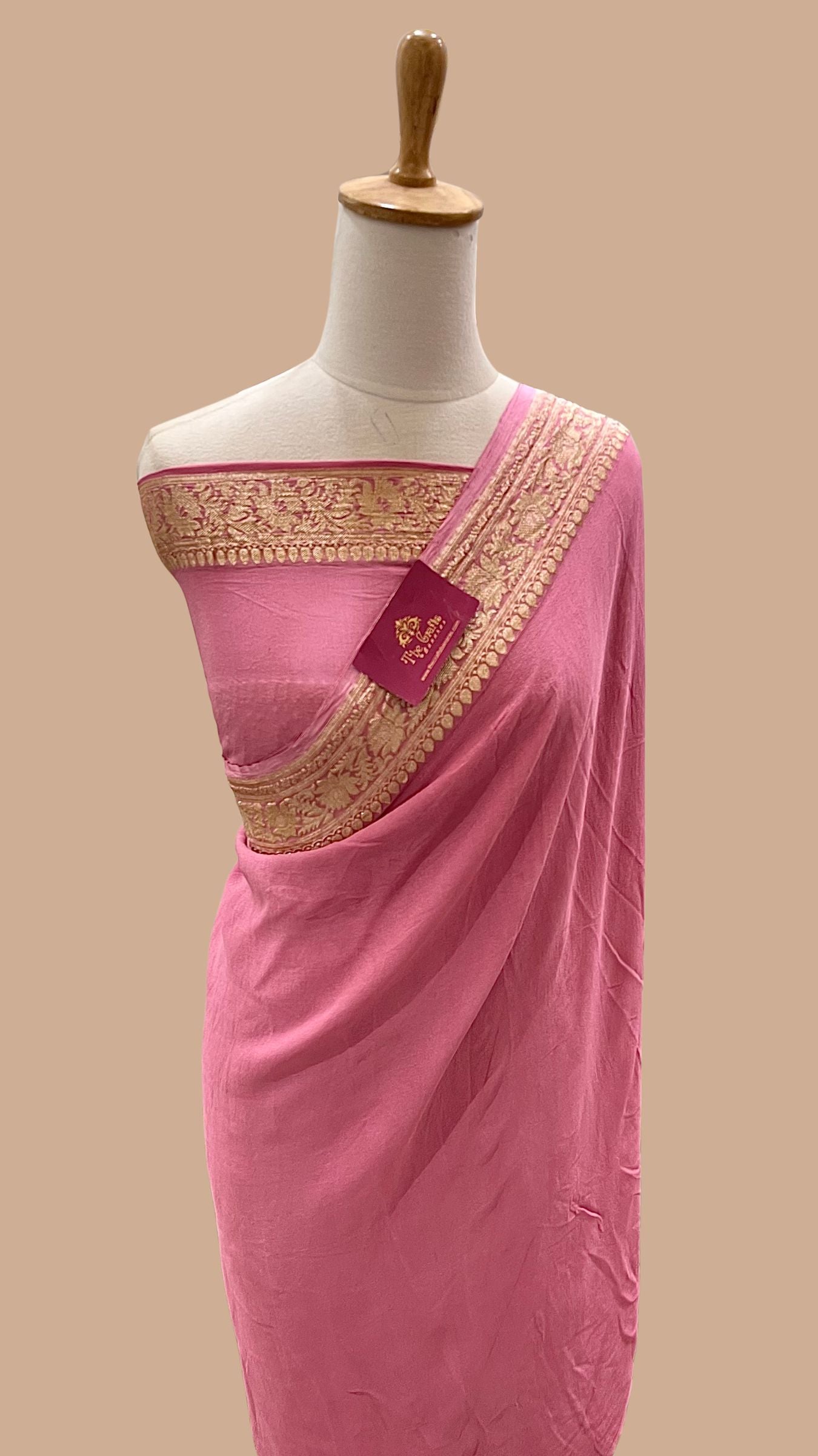 Khaddi Georgette Handloom Banarasi Saree