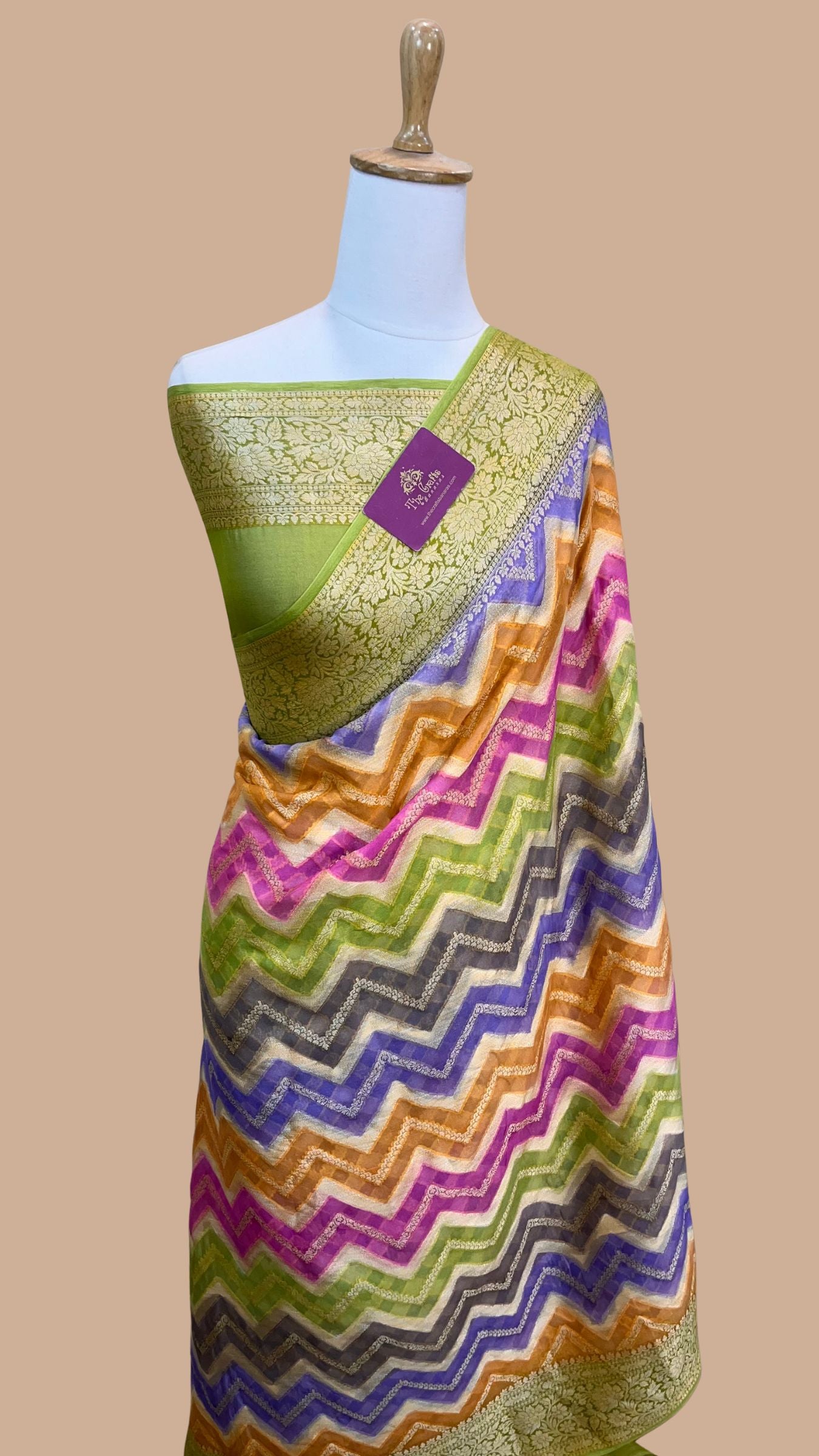 Pure Khaddi Chiffon Banarasi Saree