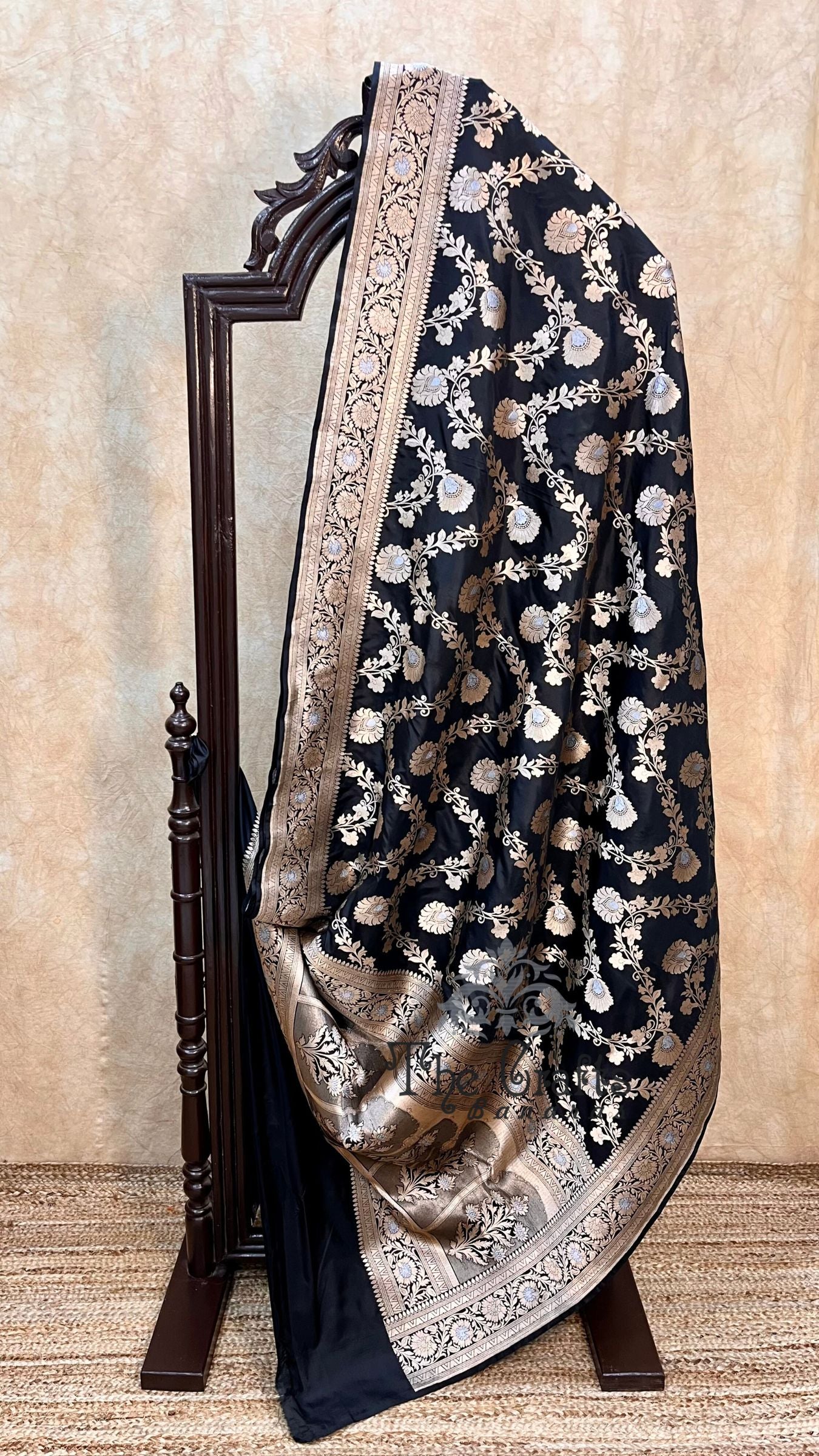 Pure Katan Silk Handloom Banarasi Saree - All over Sona Roopa Jaal work