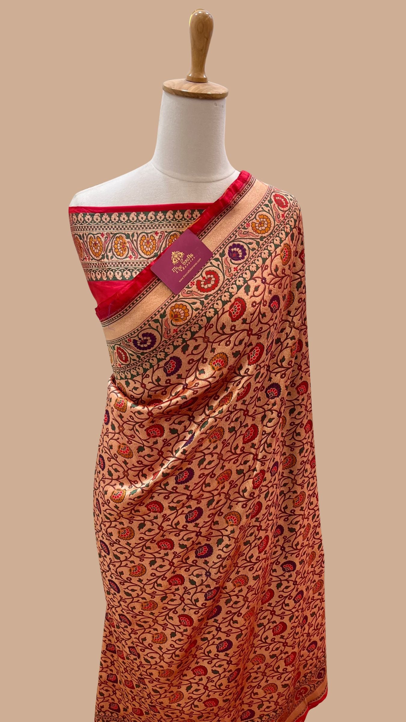 Pure Katan Silk Handloom Banarasi Saree - Kadhua Tilfi Brocade Meena