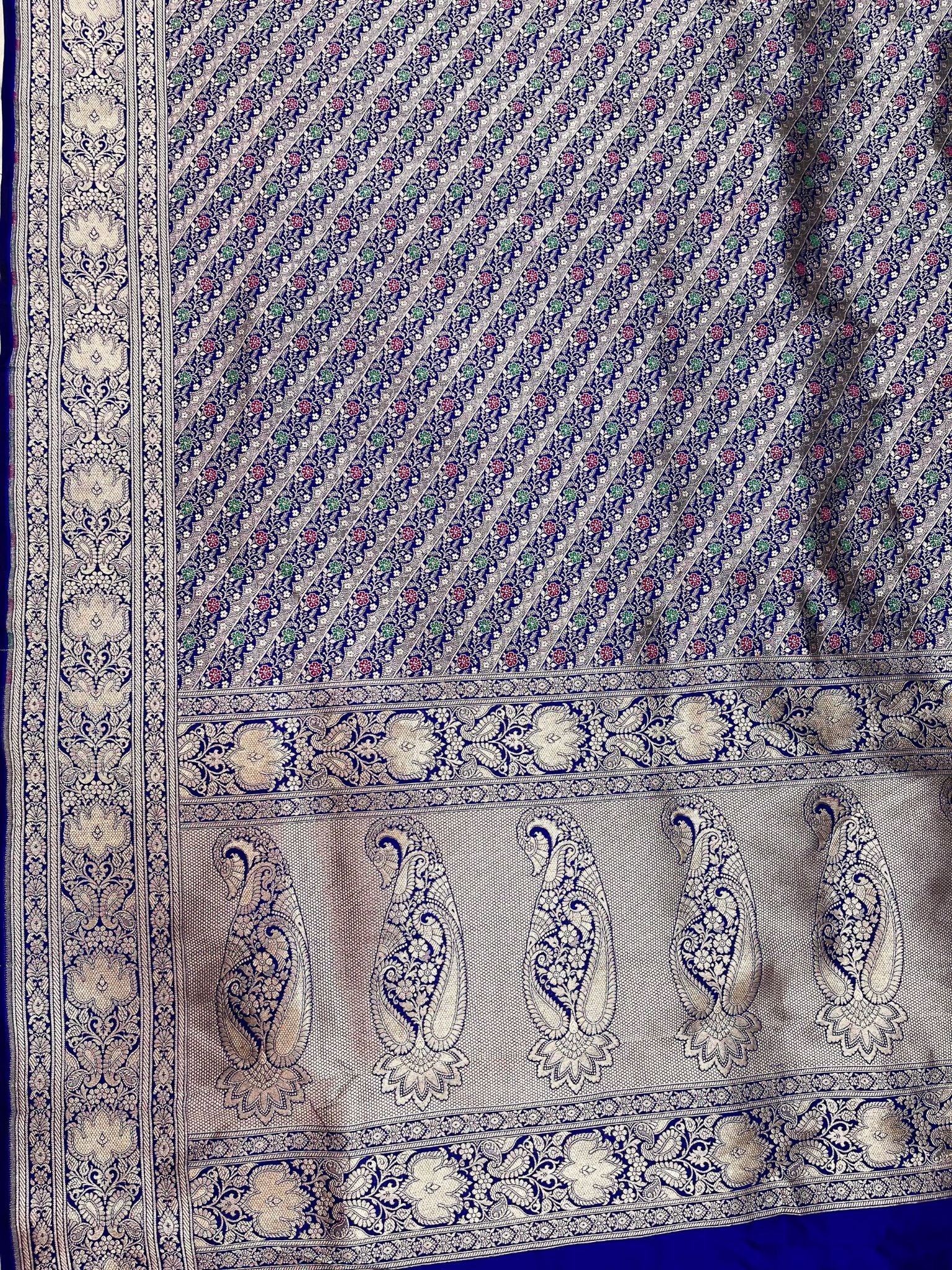 Pure Katan Silk Handloom Banarasi Saree - Tanchui Brocade Meena
