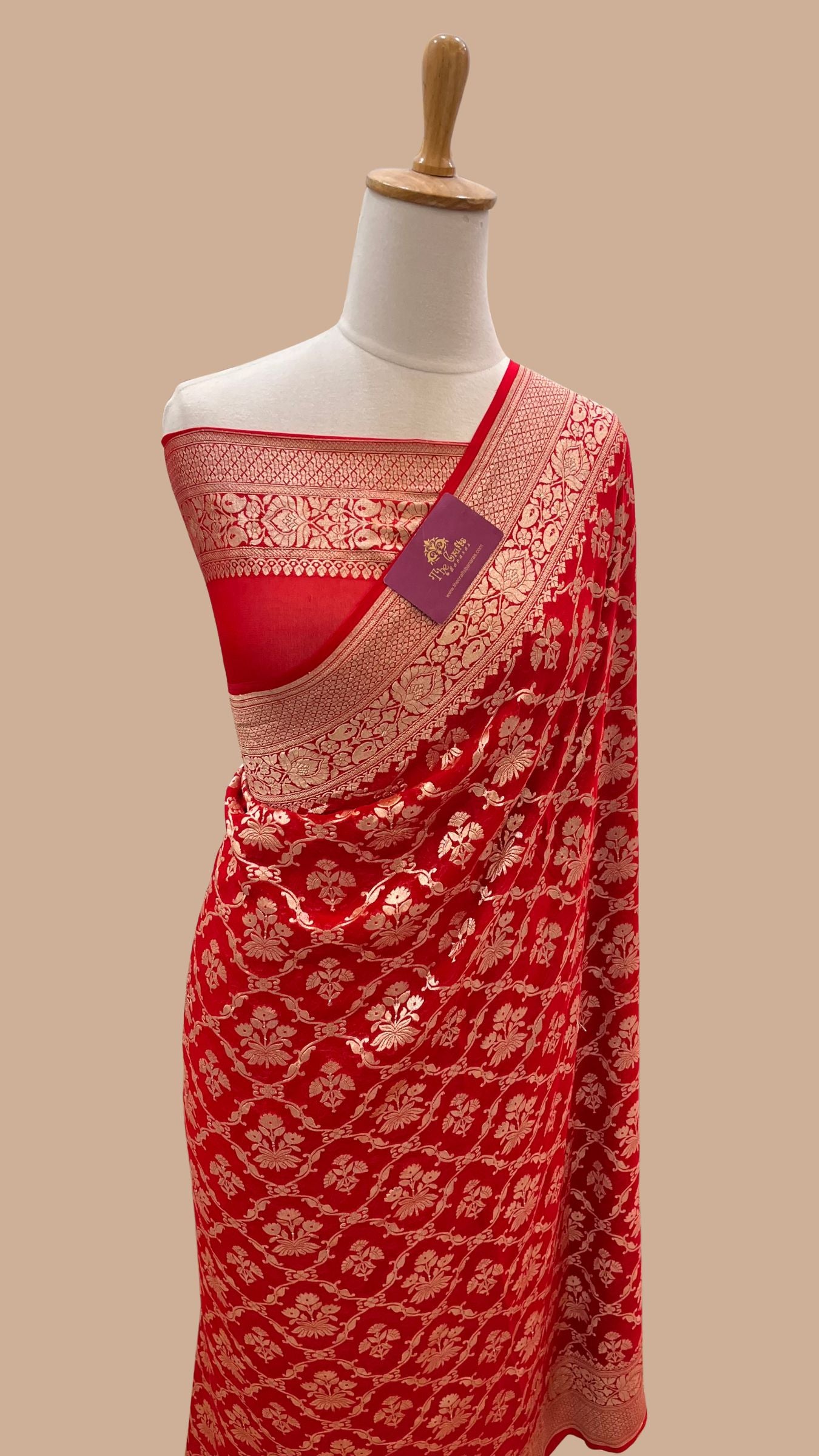 Khaddi Georgette Banarasi Saree - Water Zari