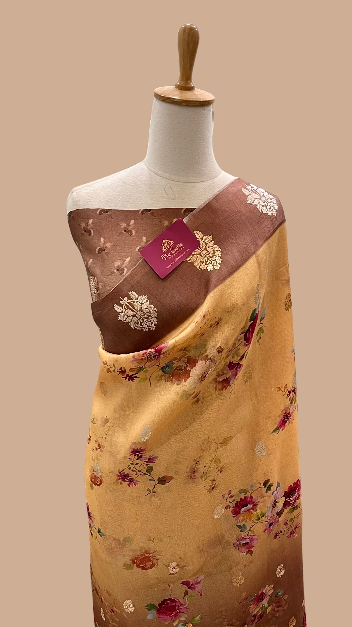 Pure Kora Silk Banarasi Saree - with Digital Print