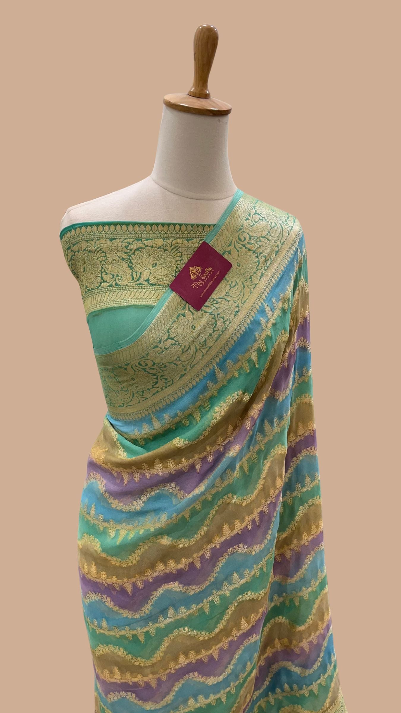 Pure Khaddi Chiffon Banarasi Saree