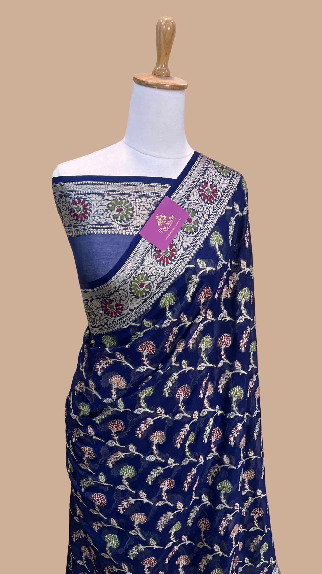 Pure Khaddi Chiffon Banarasi Saree