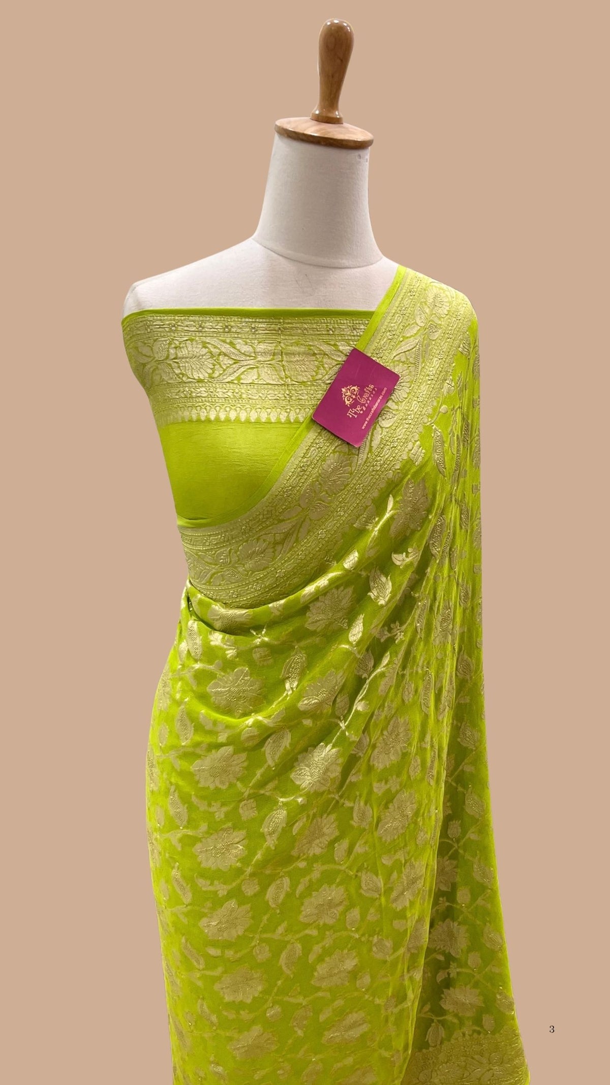Khaddi Georgette Handloom Banarasi Saree
