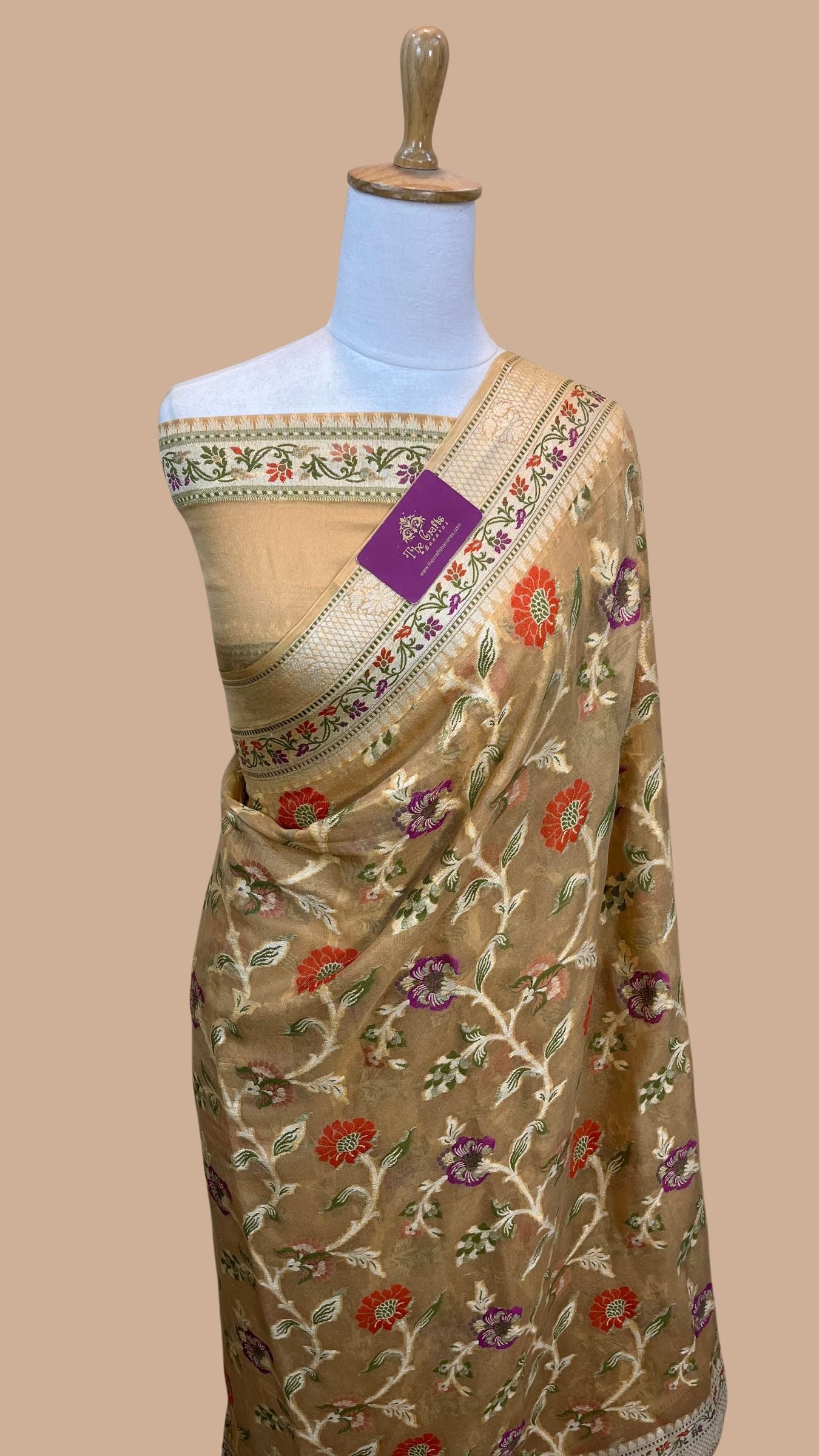 Pure Khaddi Chiffon Banarasi Saree