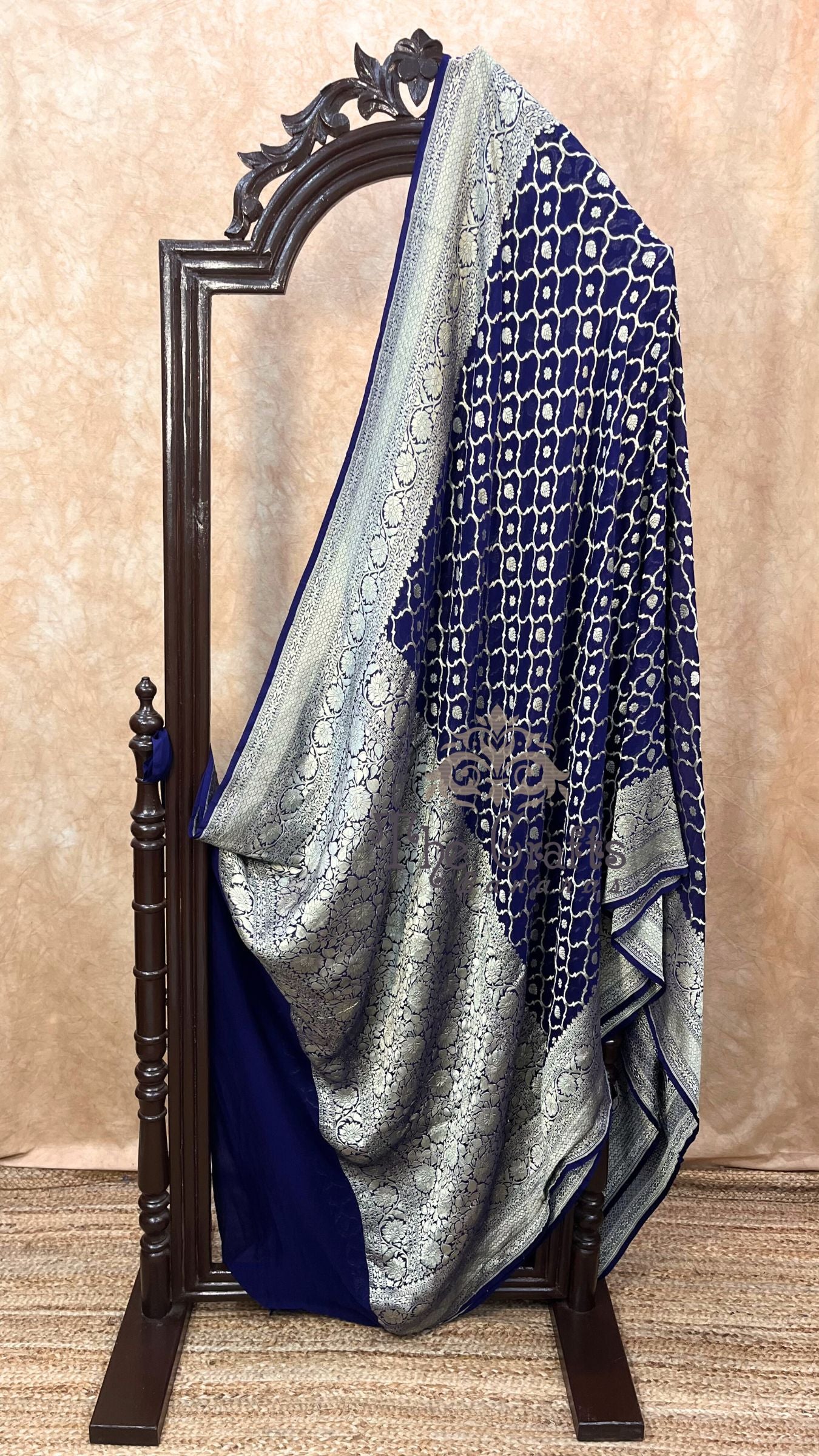 Khaddi Georgette Banarasi Saree - Water Zari