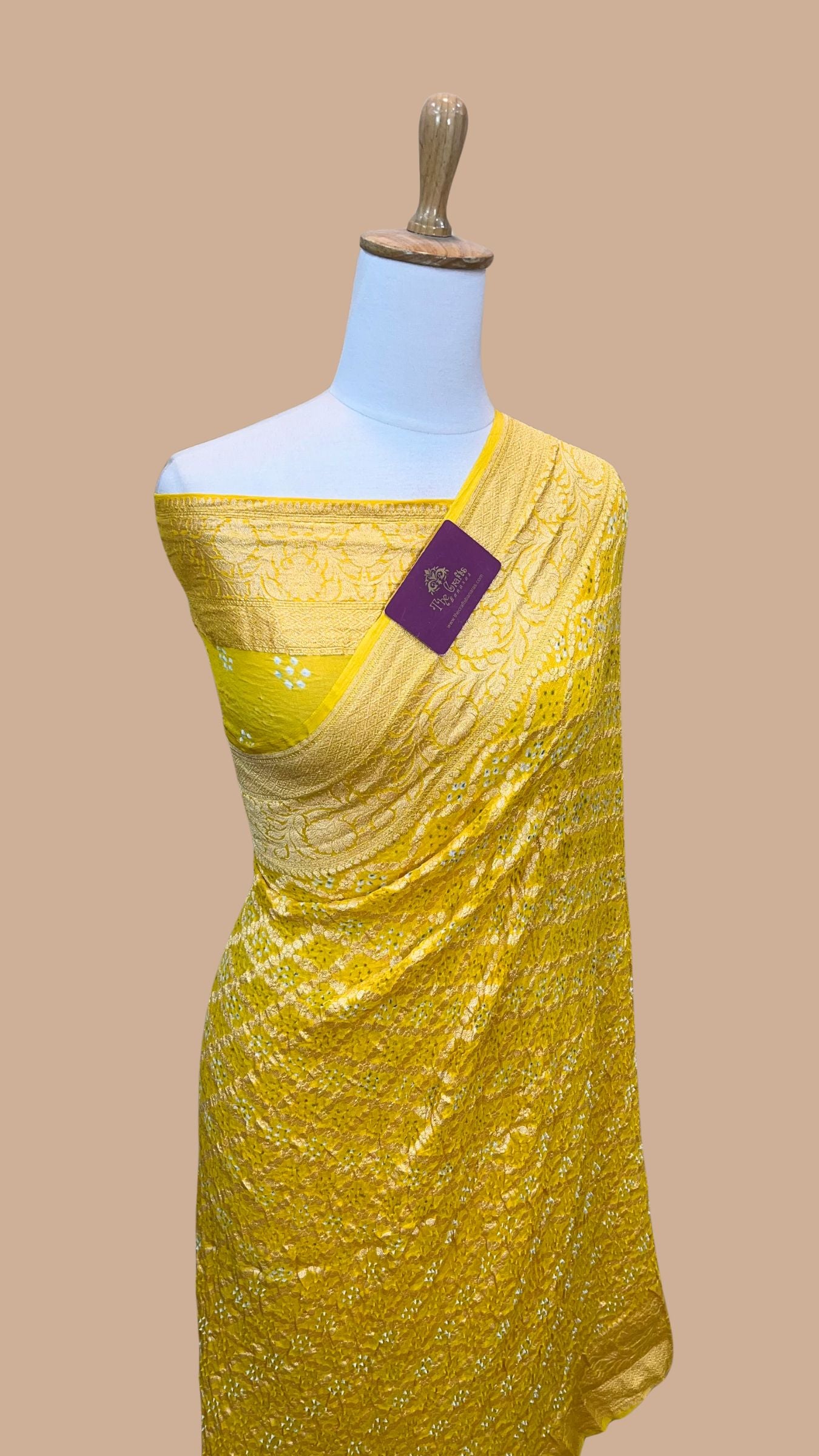 Pure Georgette Banarasi Handloom Bandhej Saree