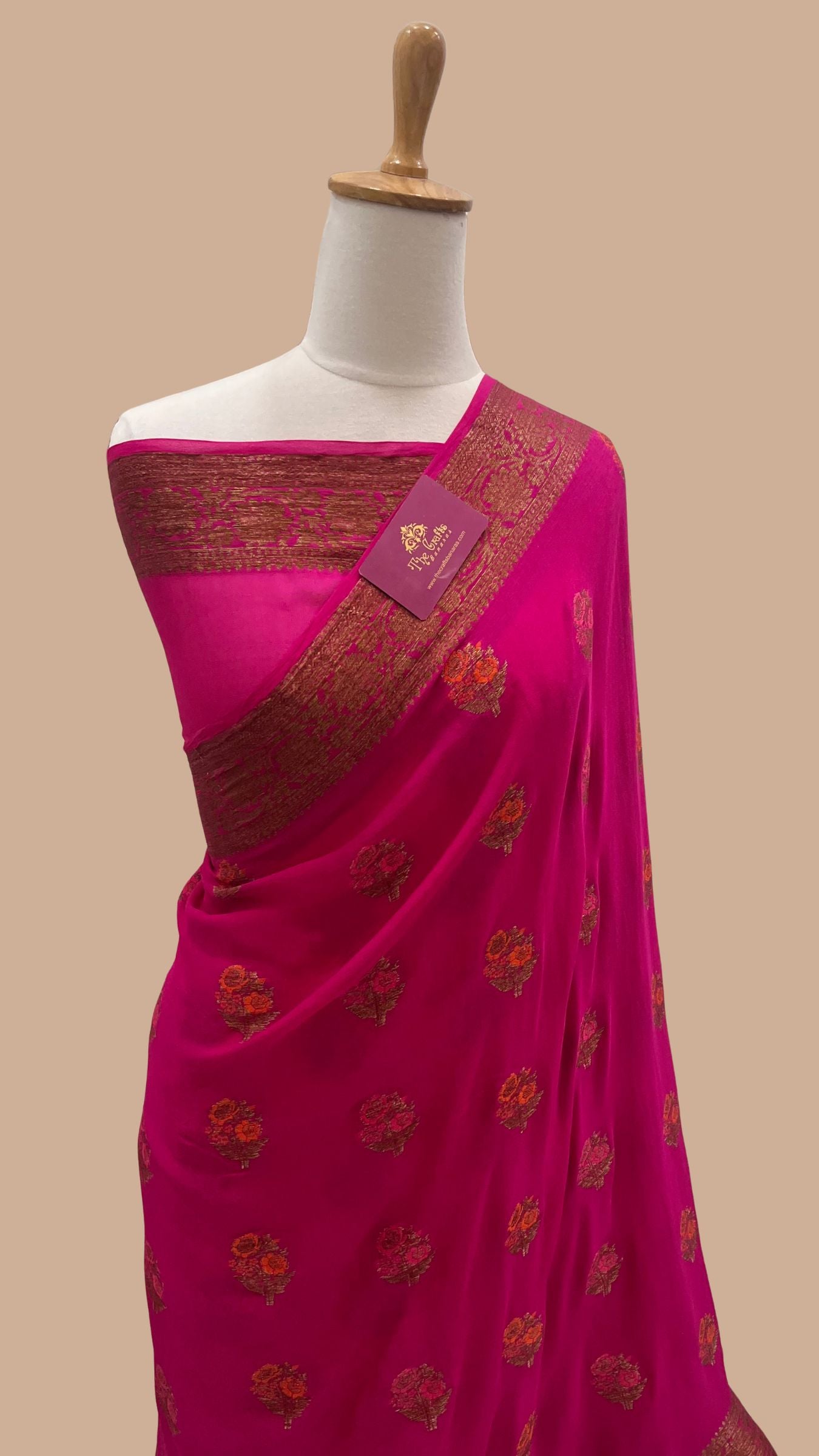 Pure Khaddi Chiffon Banarasi Saree