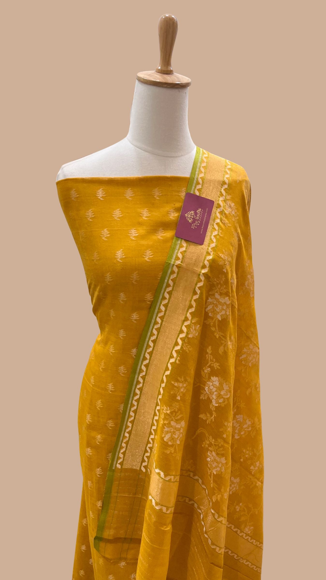 Pure Ektara Cotton Jamdani Banarasi Dress Material