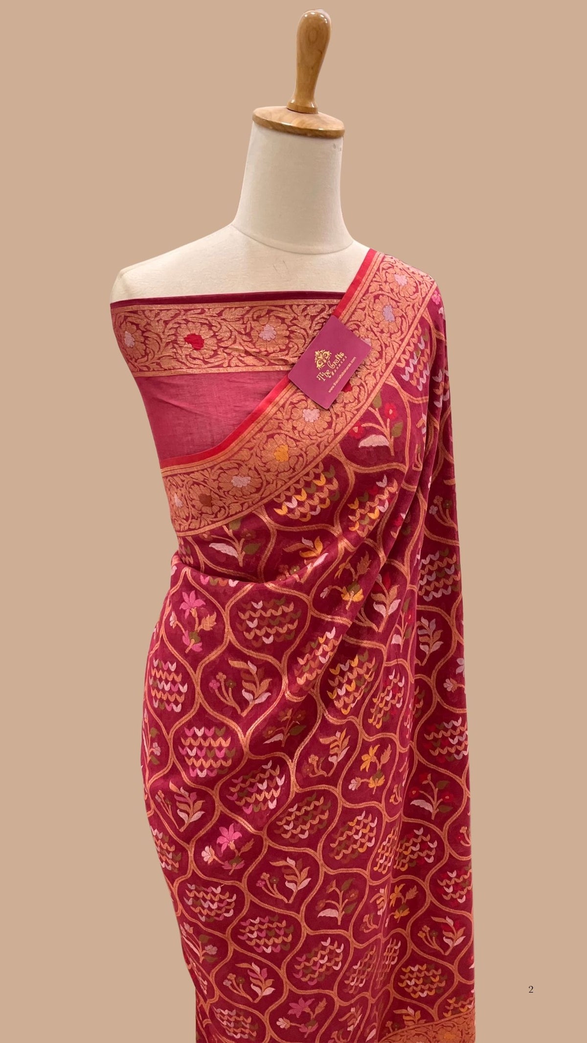 Pure Ektara Cotton Jamdani Banarasi Saree - Tilfi