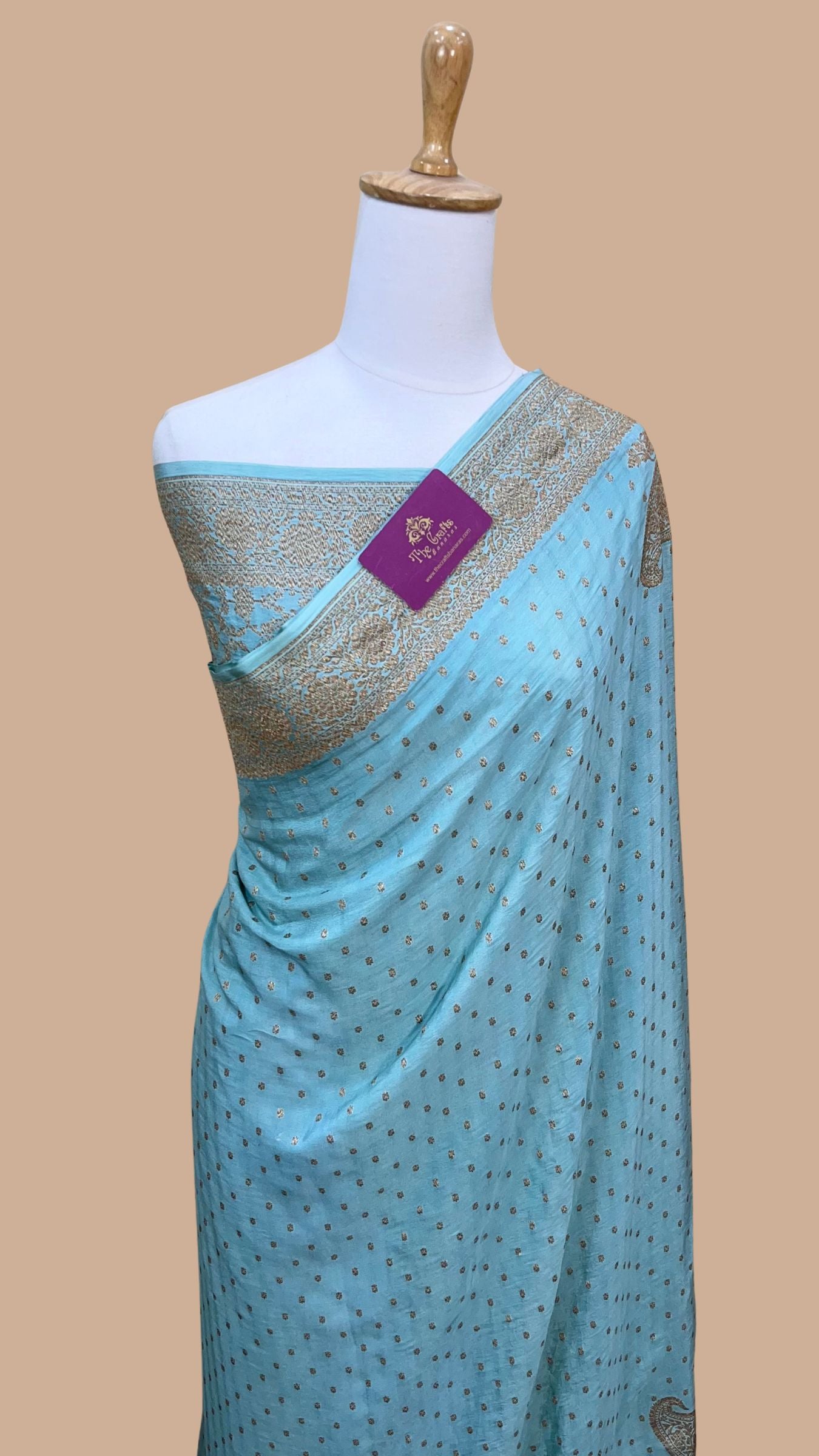 Pure Crepe Georgette Banarasi Saree - Antique Zari