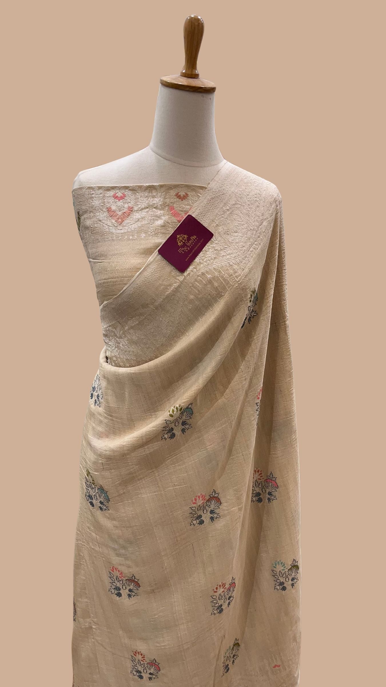 Tussar Georgette Handloom Banarasi Saree - Meenakari