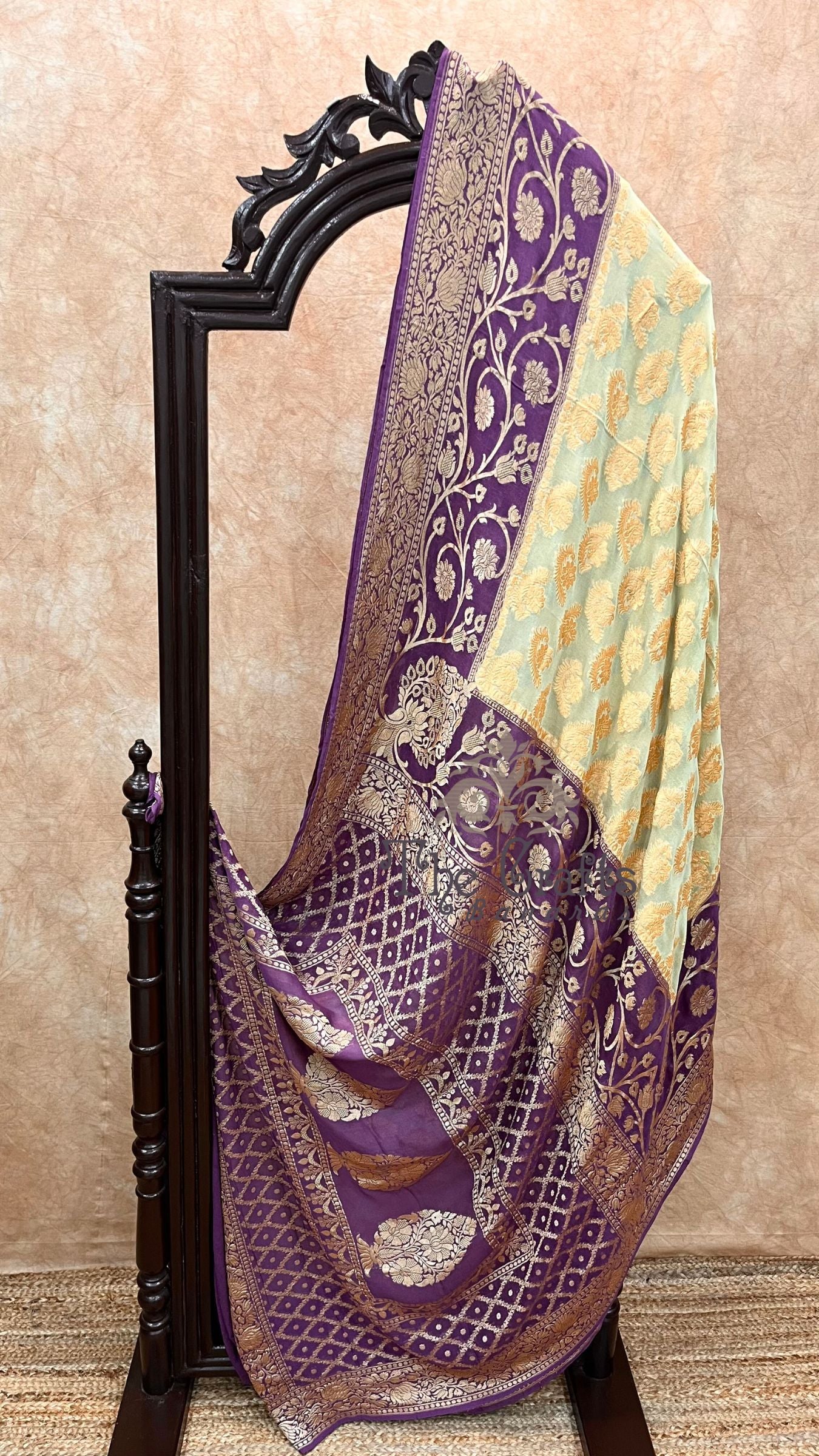 Khaddi Georgette Banarasi Saree - Gold Zari