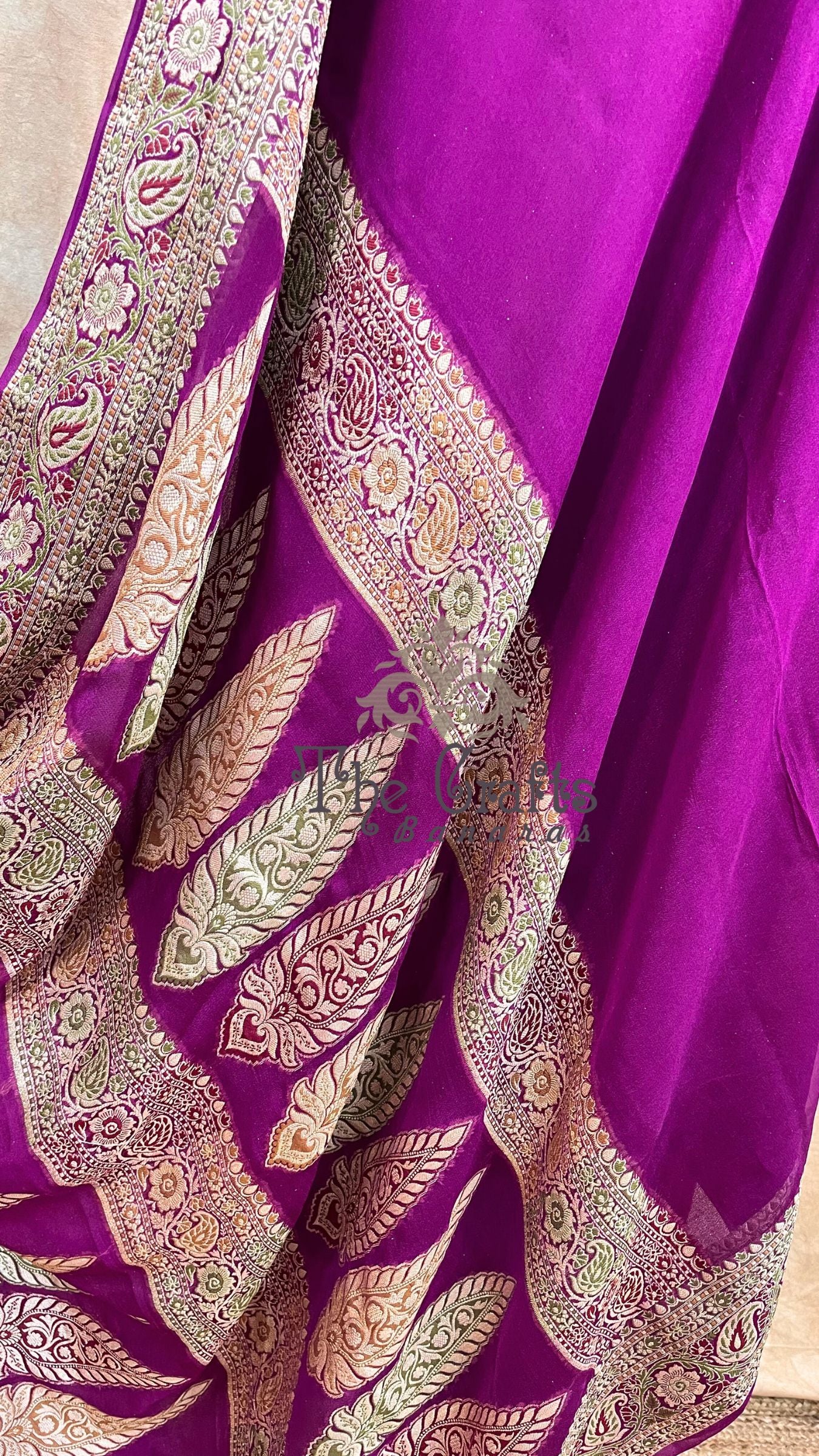 Pure Khaddi Chiffon Banarasi Saree