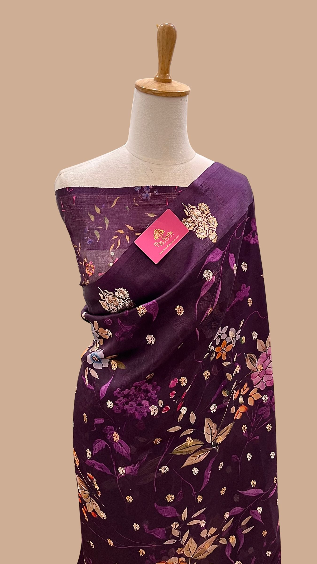 Pure Kora Silk Banarasi Saree - with Digital Print